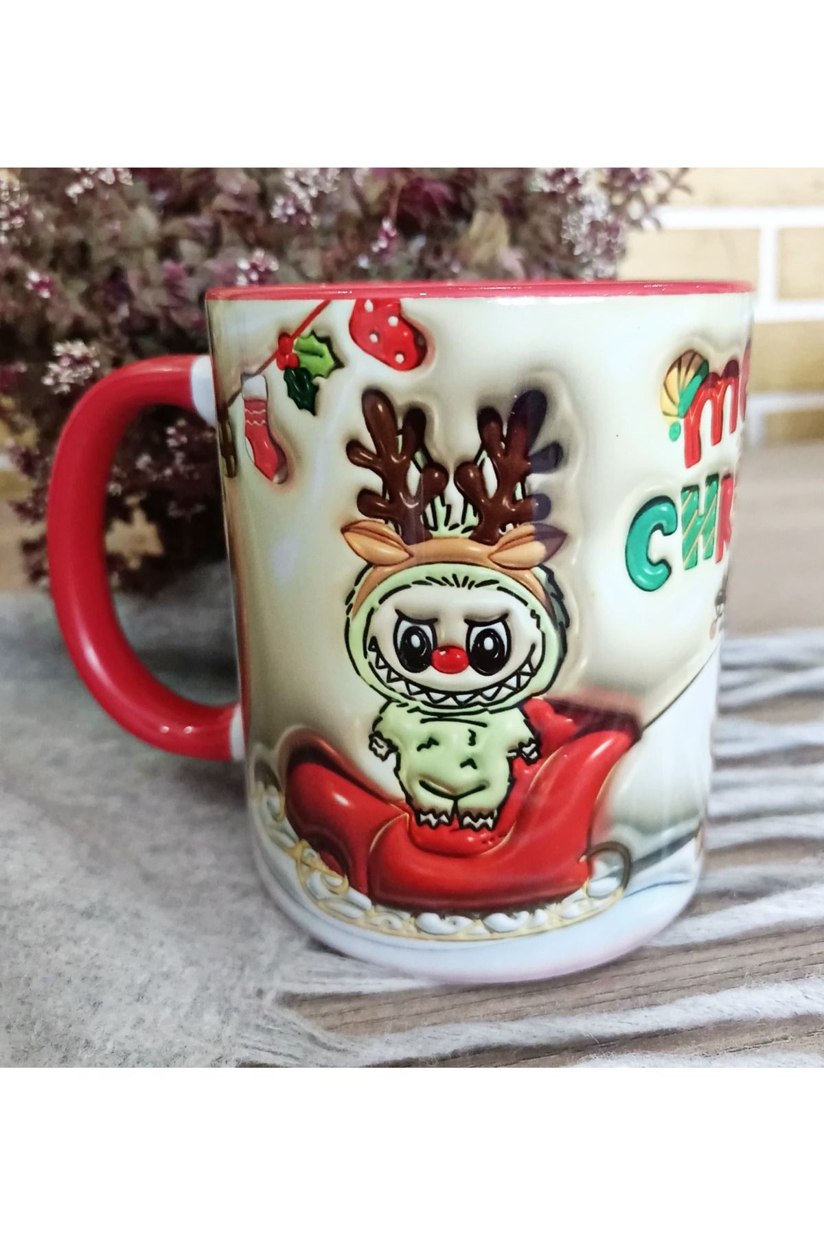 Mugs and love Labubu baskı porselen kupa