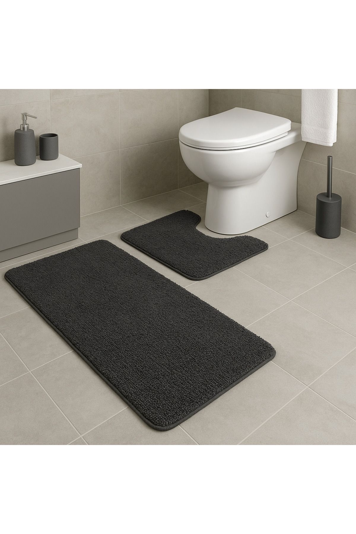 Özdilek Elit Kaydirmaz Tabanlı Banyo Paspas Takımı