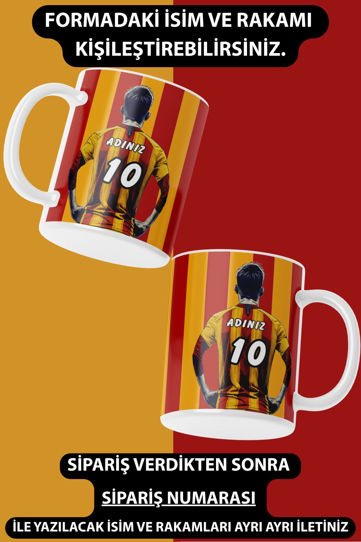 HobiShop Tekli Adam Kupa Kişiye Özel Taraftar Baskılı Hediye Kupa Kahve Bardak Mug