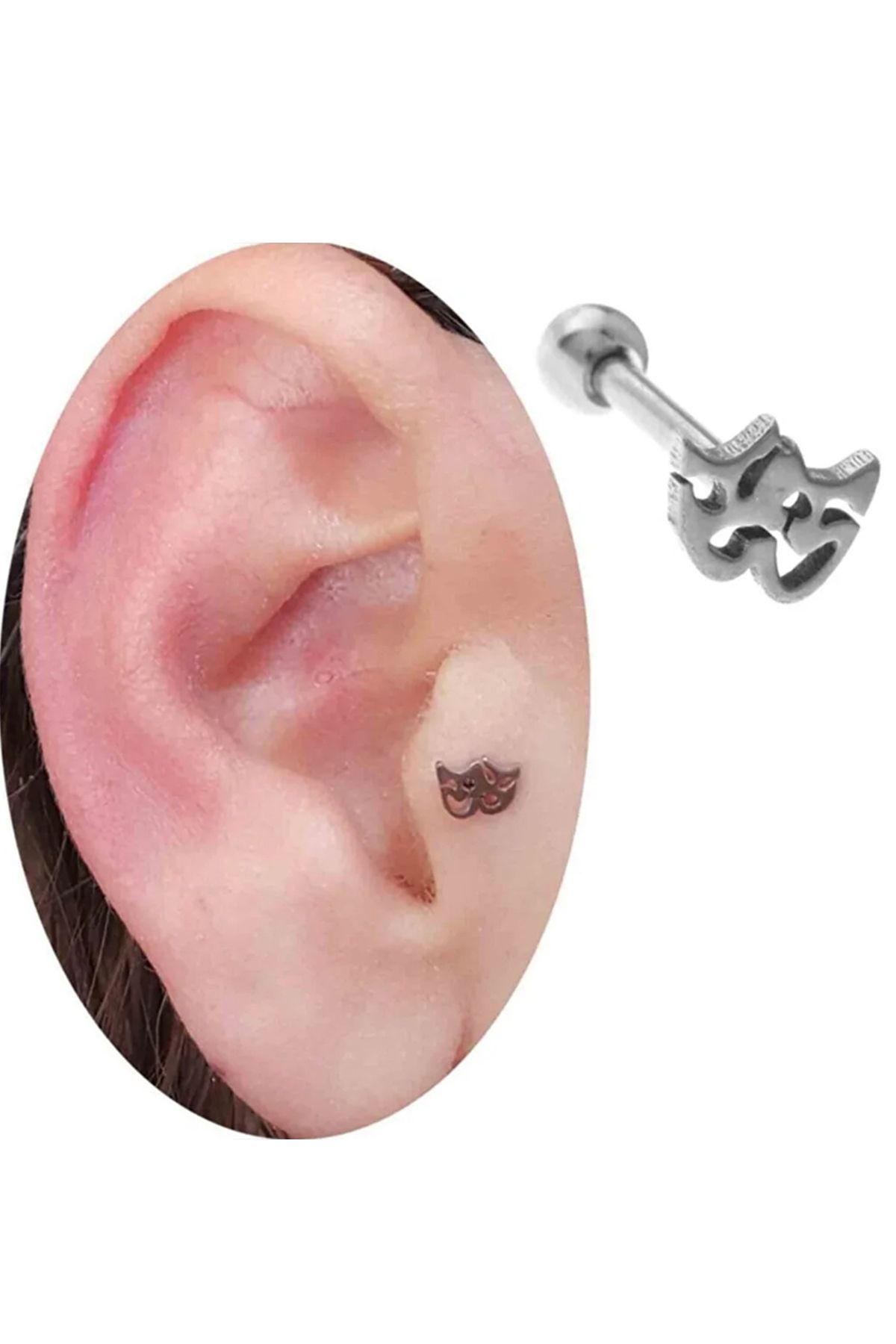 Cadının Dükkanı Çelik Tiyatro Tragus Helix Kıkırdak Piercing