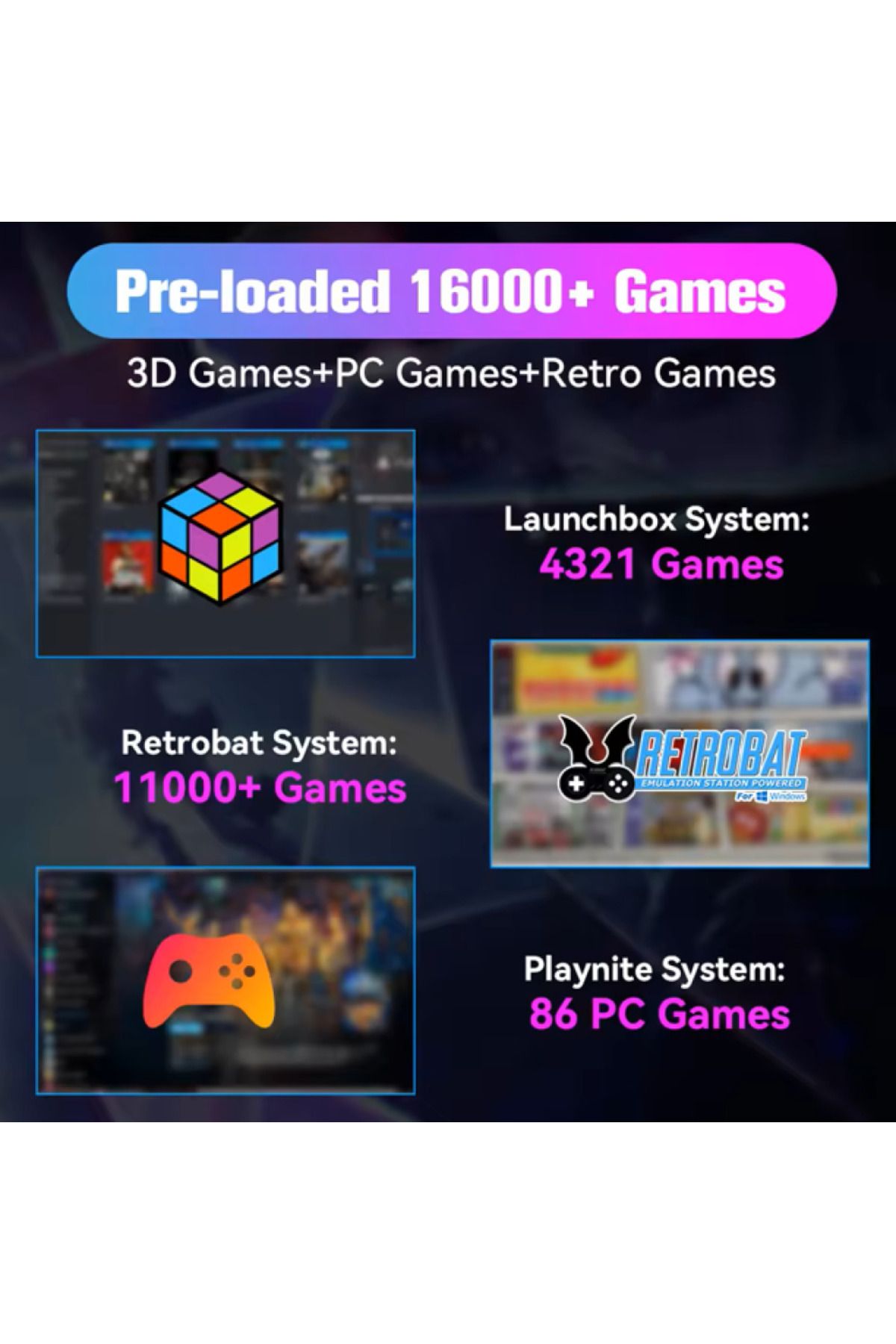 playzone-Gaming Console - 1TB Capacity for PlayStation & Xbox Games (PC Compatible) with Controller 8