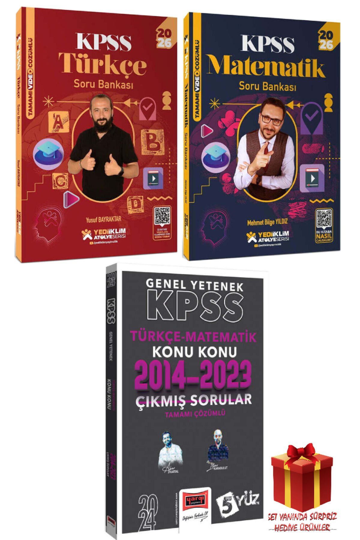 Yediiklim Yayınları 2026 Yediiklim KPSS Türkçe Soru Bankası+Matematik Soru Bankası+Türkçe Matematik Çıkmış Sorular