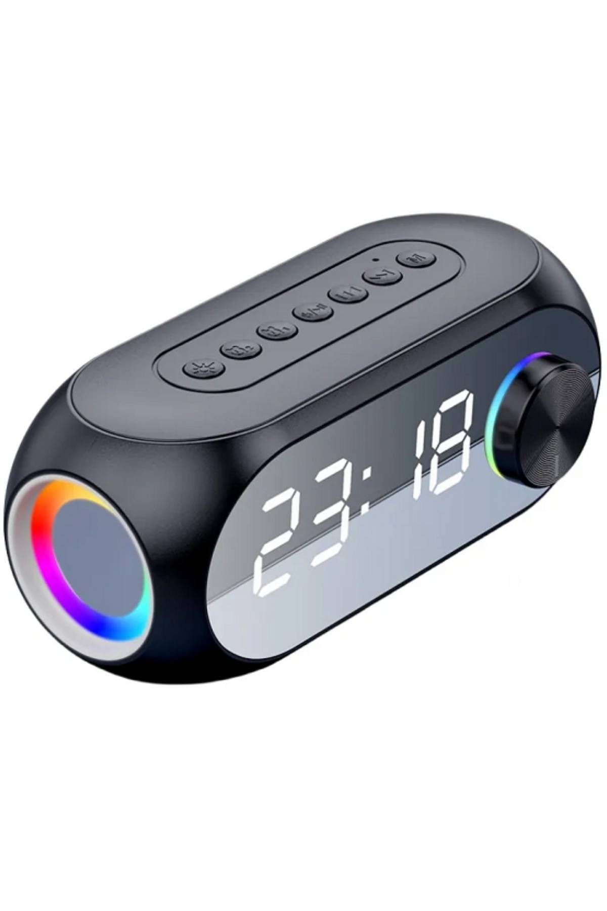 plentiful S8 RGB Led Işıklı Dijital Saat Bluetooth Hoparlör MP3 FM Radyo USB Çok Fonksiyonlu Hoparlör