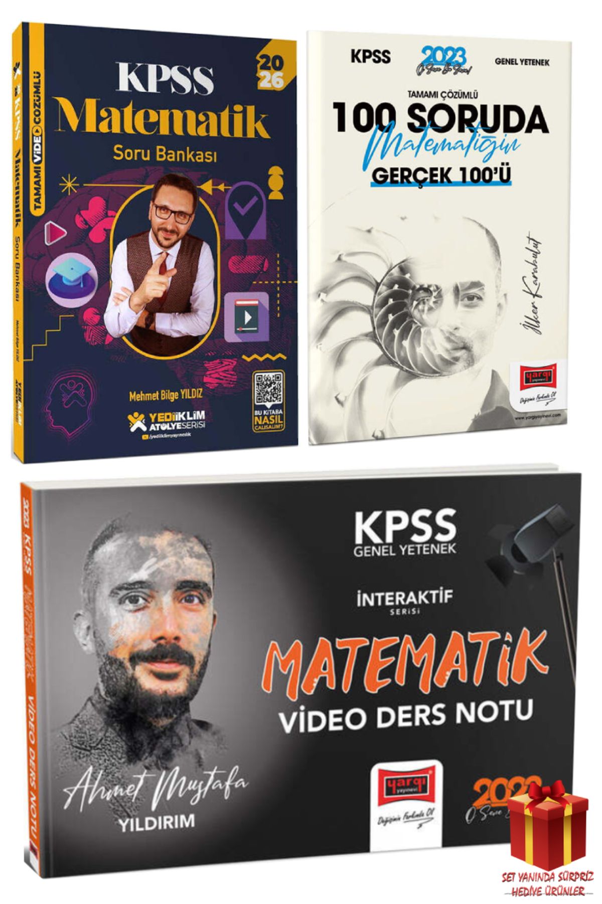 Yediiklim Yayınları 2026 Yediiklim KPSS Matematik Soru Bankası+100 Soruda Matematik+Matematik Video Ders Notu