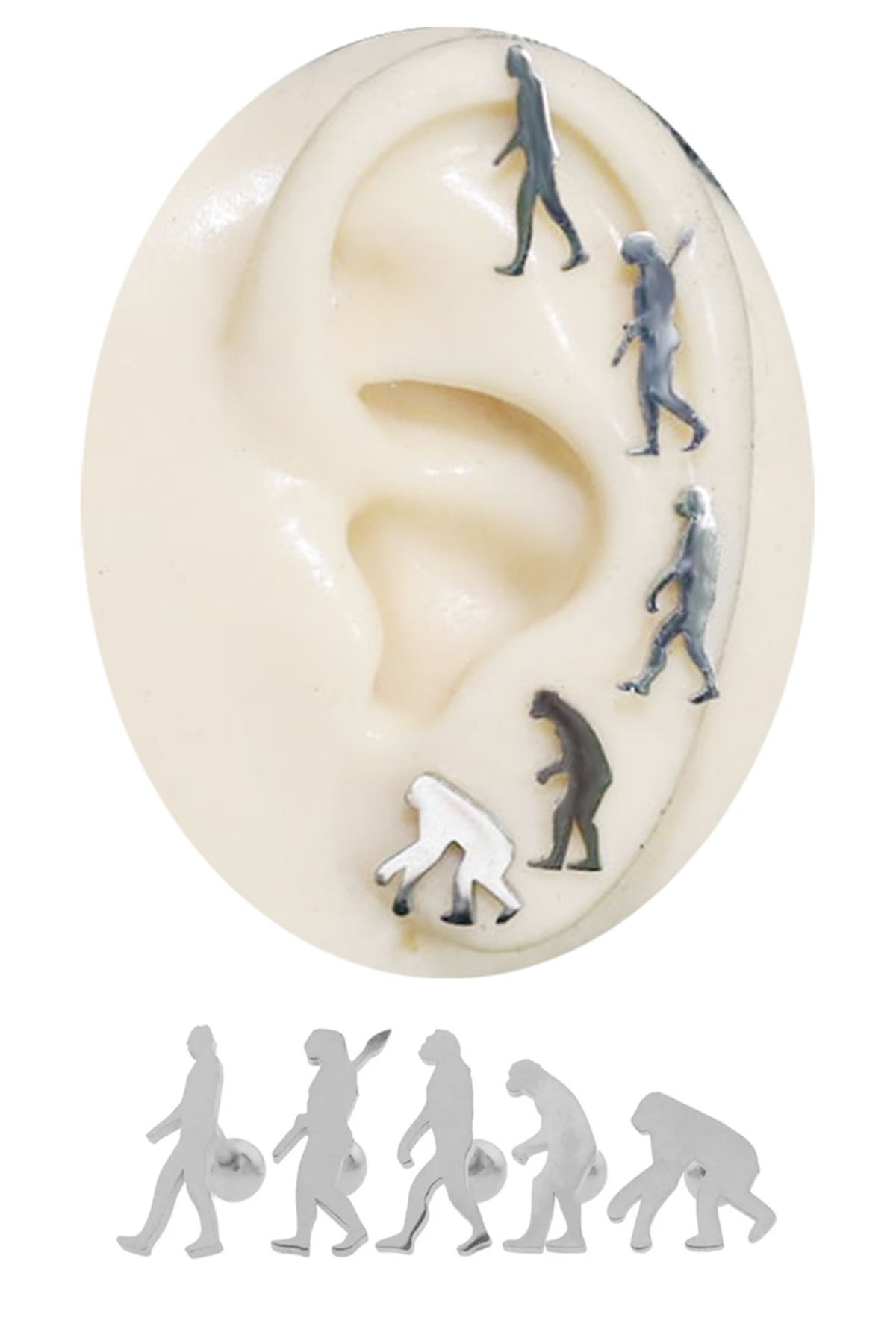 Cadının Dükkanı Çelik Evrim Tragus Helix Kıkırdak Piercing