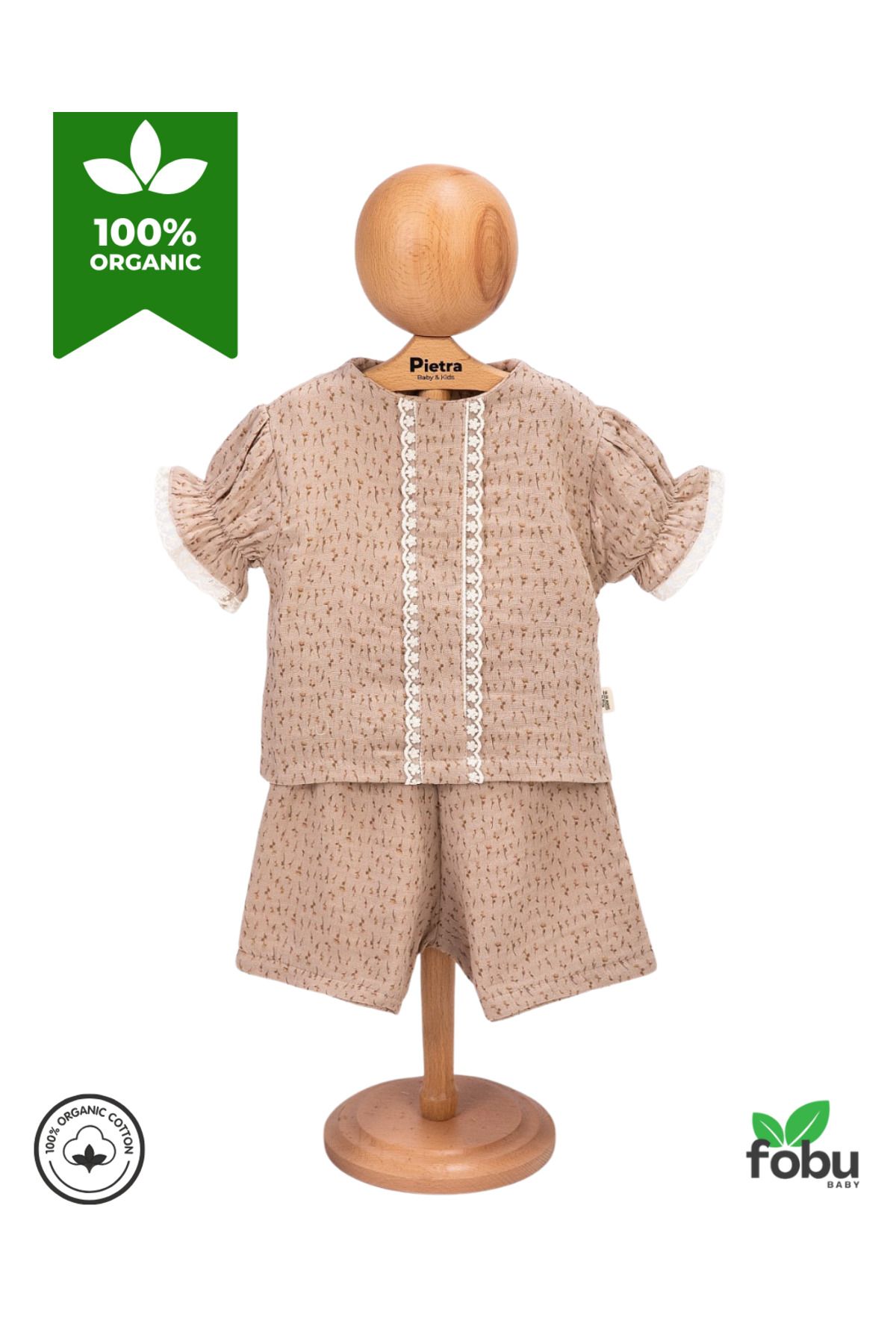 PİETRA BABY KİDS DANTEL DETAYLI ^%100 PAMUK MÜSLİN KUMAŞ BEBEK VE ÇOCUK İKİLİ TAKIM