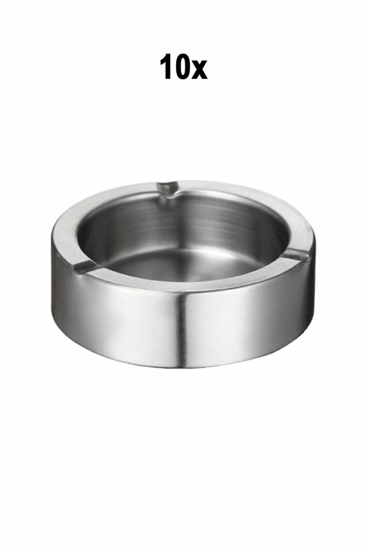 Falconetti 10 Adet Çelik 11 cm Kafe Restaurant Lokanta Yuvarlak Kül Tablası Küllük mt168-10