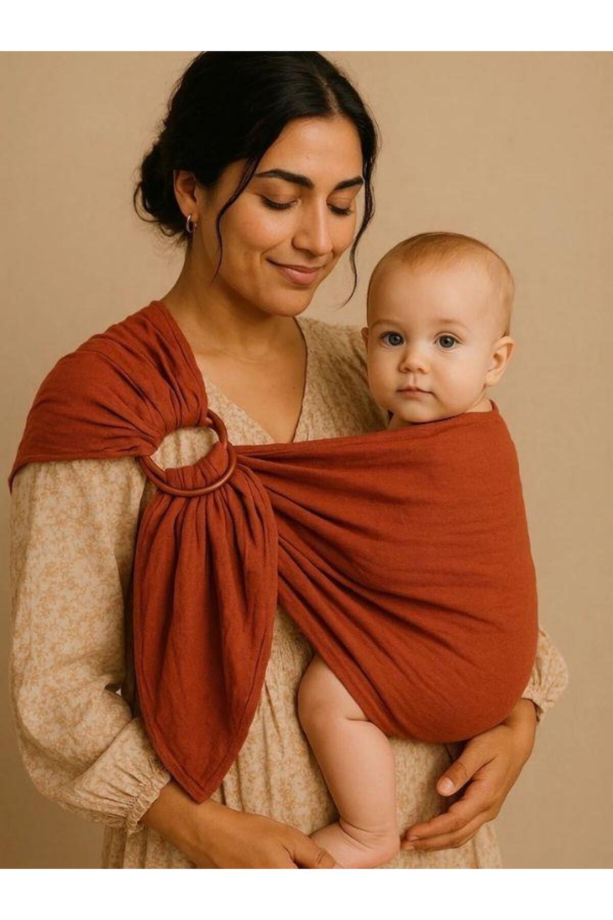 Zekids %100 Doğal Müslin Halka Sling Bebek Taşıyıcı 60X200 Mother Baby fotoğrafı 2 (önizleme)
