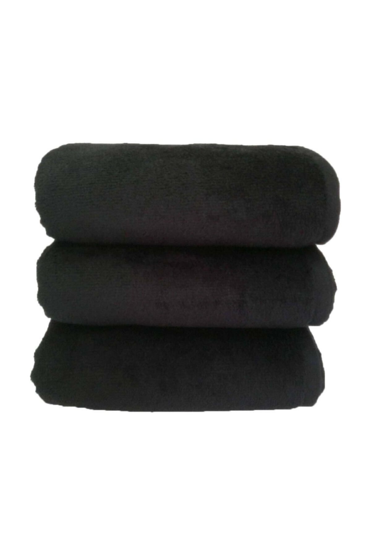 teknotrust 3'lü Mikrofiber Havlu Seti, El, Yüz, Spor ve Kuaför Kullanımı, 50x90 cm Mor