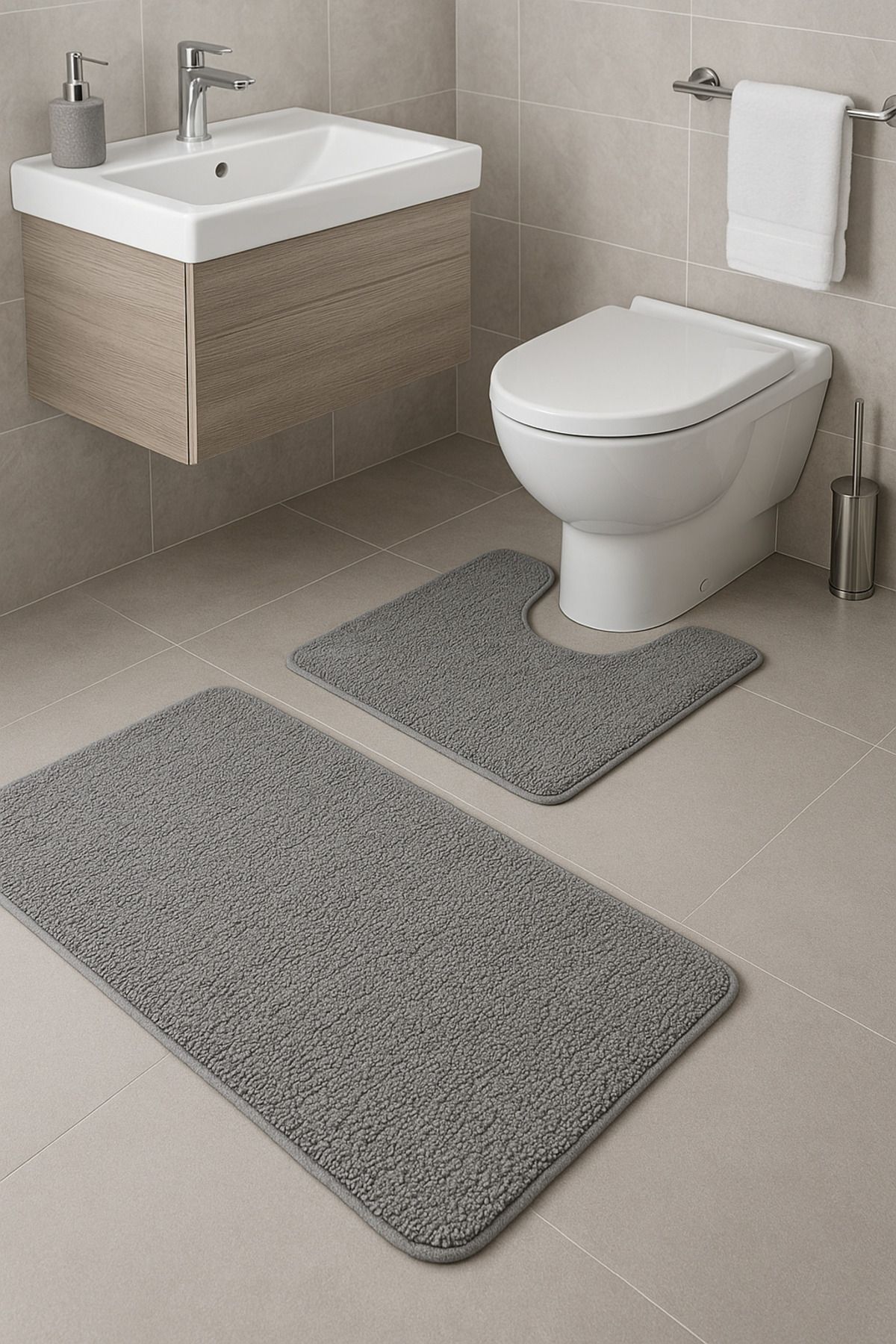 Özdilek Elit Kaydirmaz Tabanlı Banyo Paspas Takımı