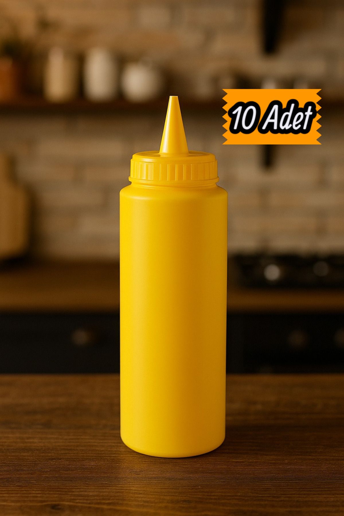 ESİ WOOD ART 10 Adet - 500 ML. FİŞEK SOSLUK YAĞDANLIK SARI KETÇAP MAYONEZ SIKMA ŞİŞE SOS VE YAĞ DAĞITICILARI