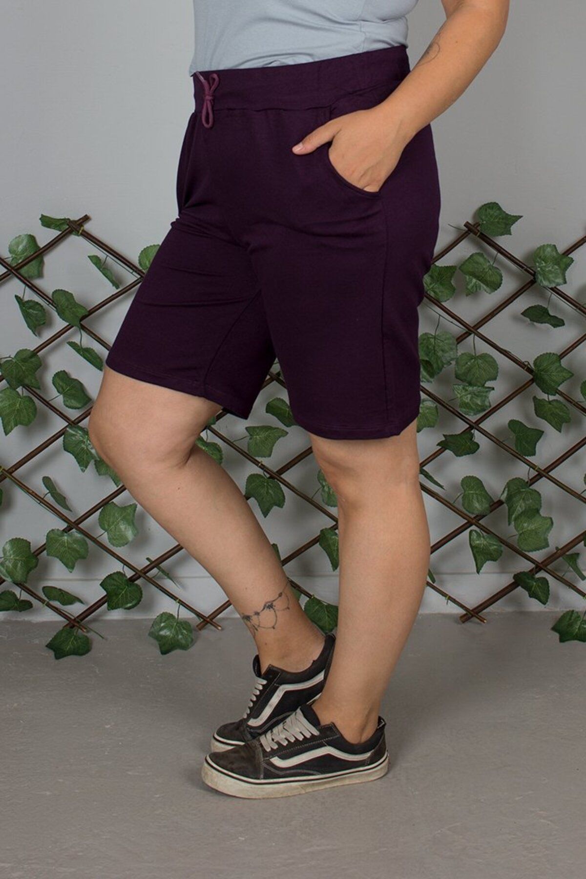 Truva XXL-Plus Size Plum Combed Cotton Shorts – Comfortable and Flexible for Daily Use 5