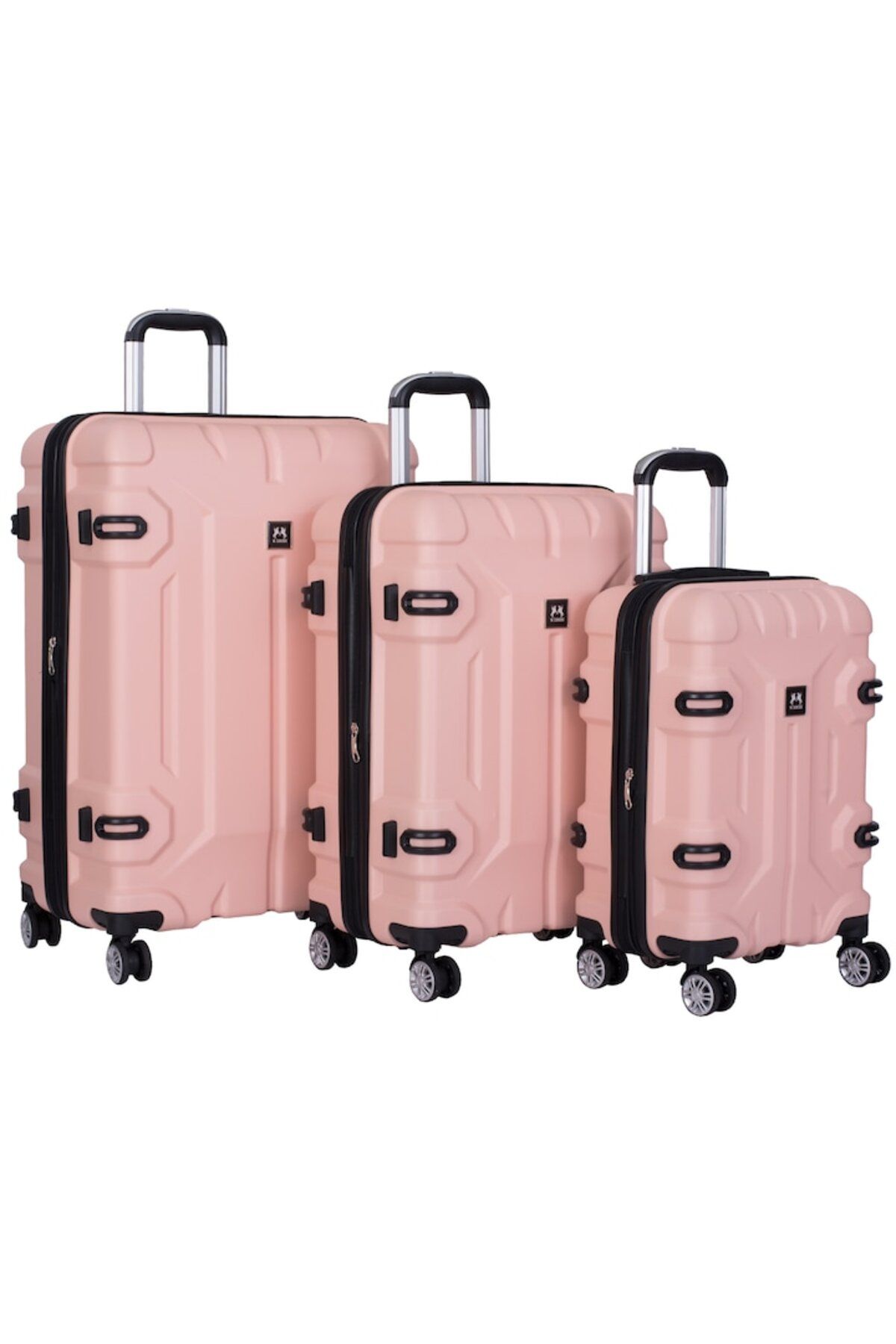 OEM-Set 3 trolere, Size S+M+L, Extendable, 4 double wheels with 360° rotation, shock-resistant ABS, Pin 2
