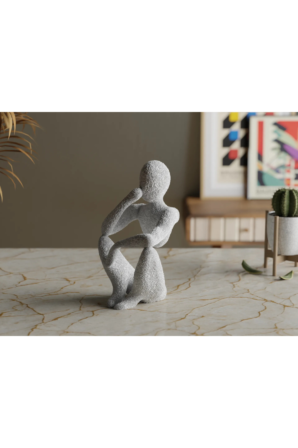 Statuetta "Nobody The Thinker" da 15 cm - Scultura decorativa moderna stampata in 3D