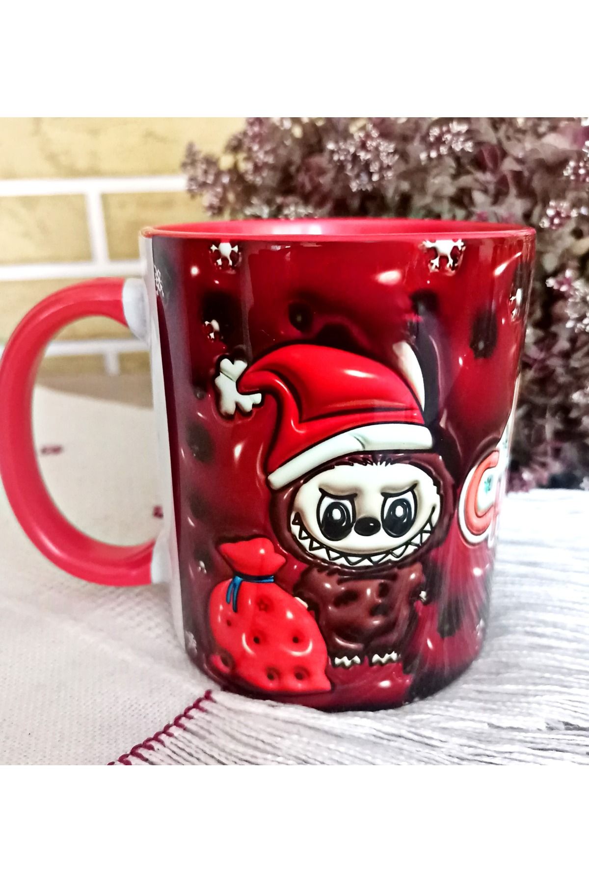 Mugs and love Labubu baskı porselen kupa