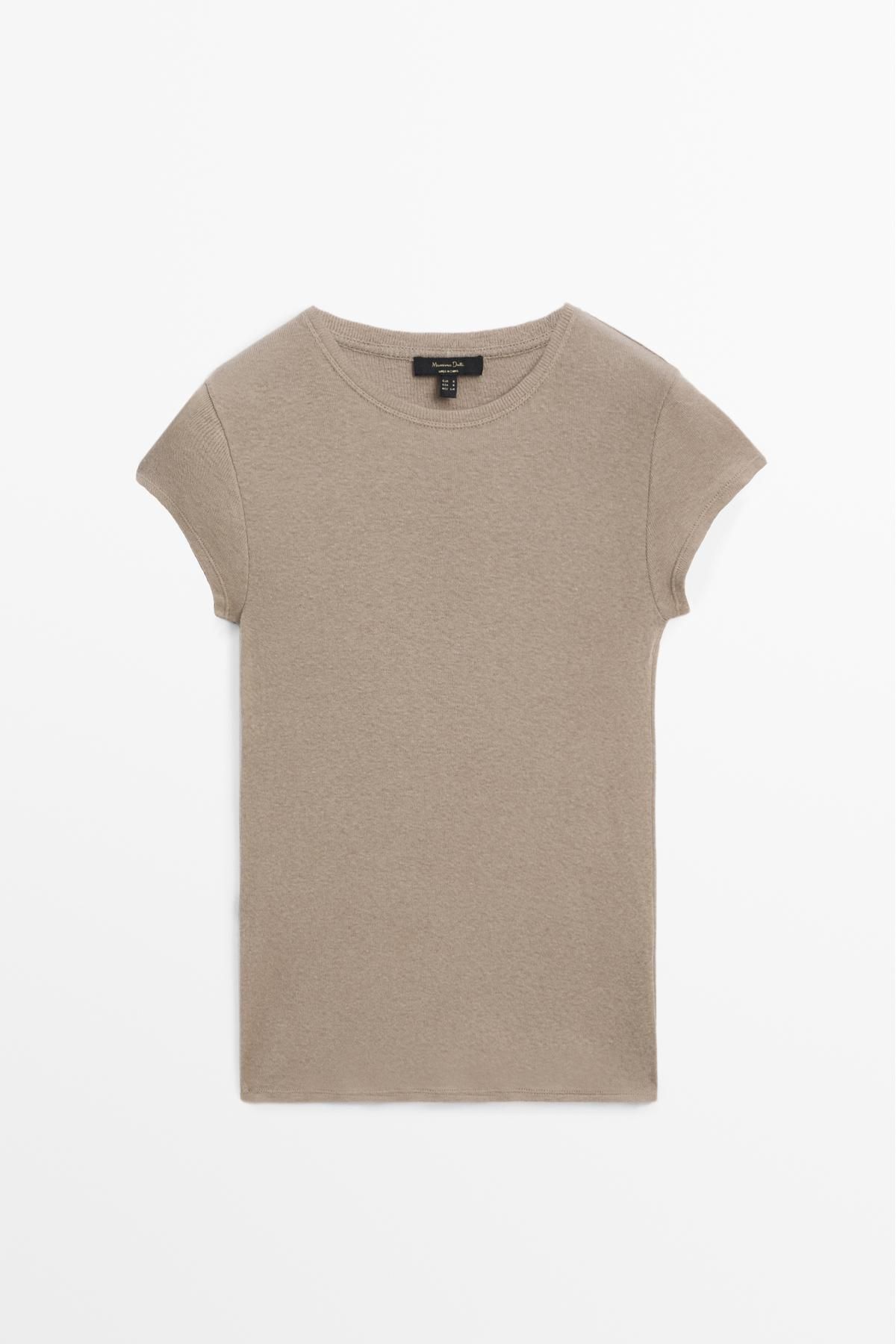 Massimo Dutti Pamuklu kısa kollu t-shirt