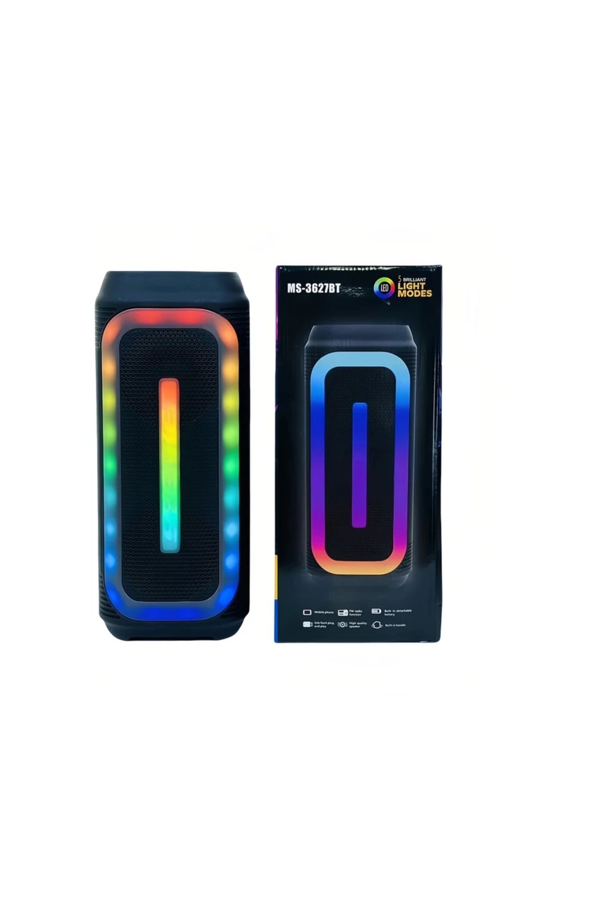 abnturk Taşınılabilir Işıklı Bluetooth Hoparlör USB Kablolu 40 Cm