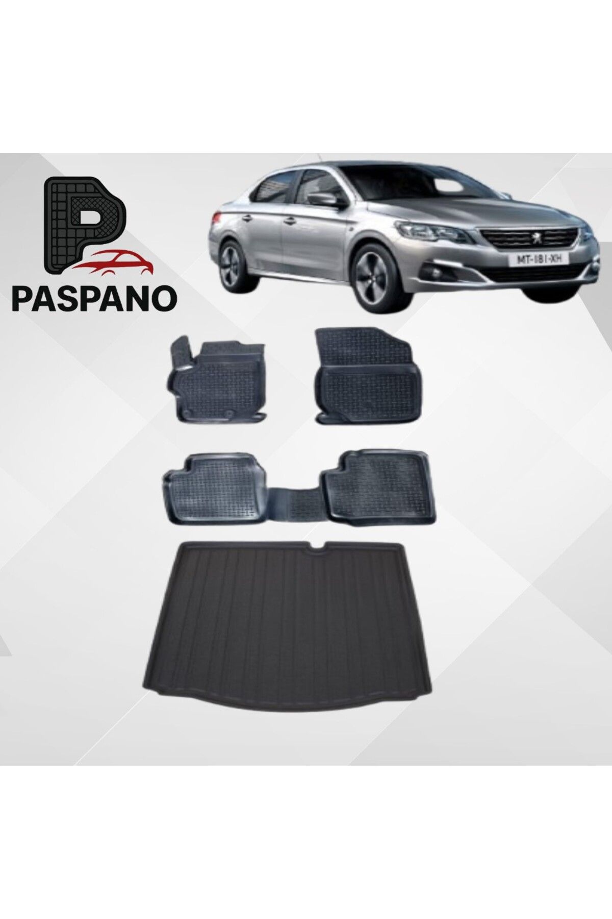 Paspano PEUGEOT 301 İle Uyumlu - Araca Özel Paspas Ve Bagaj Havuzu