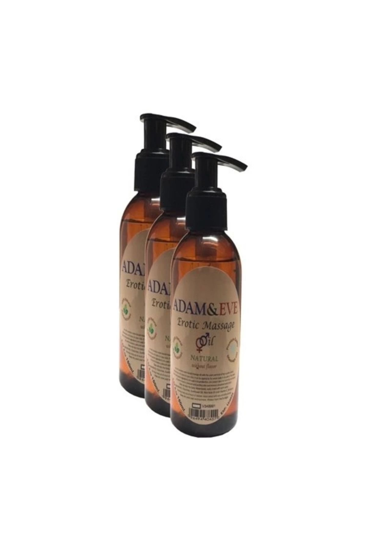 MT29 GİYİM Adam & EAdam&EErkeklere Özel Sade Vücut Masaj Yağı Pure Edible Massage Oil 125ml 3 Adet