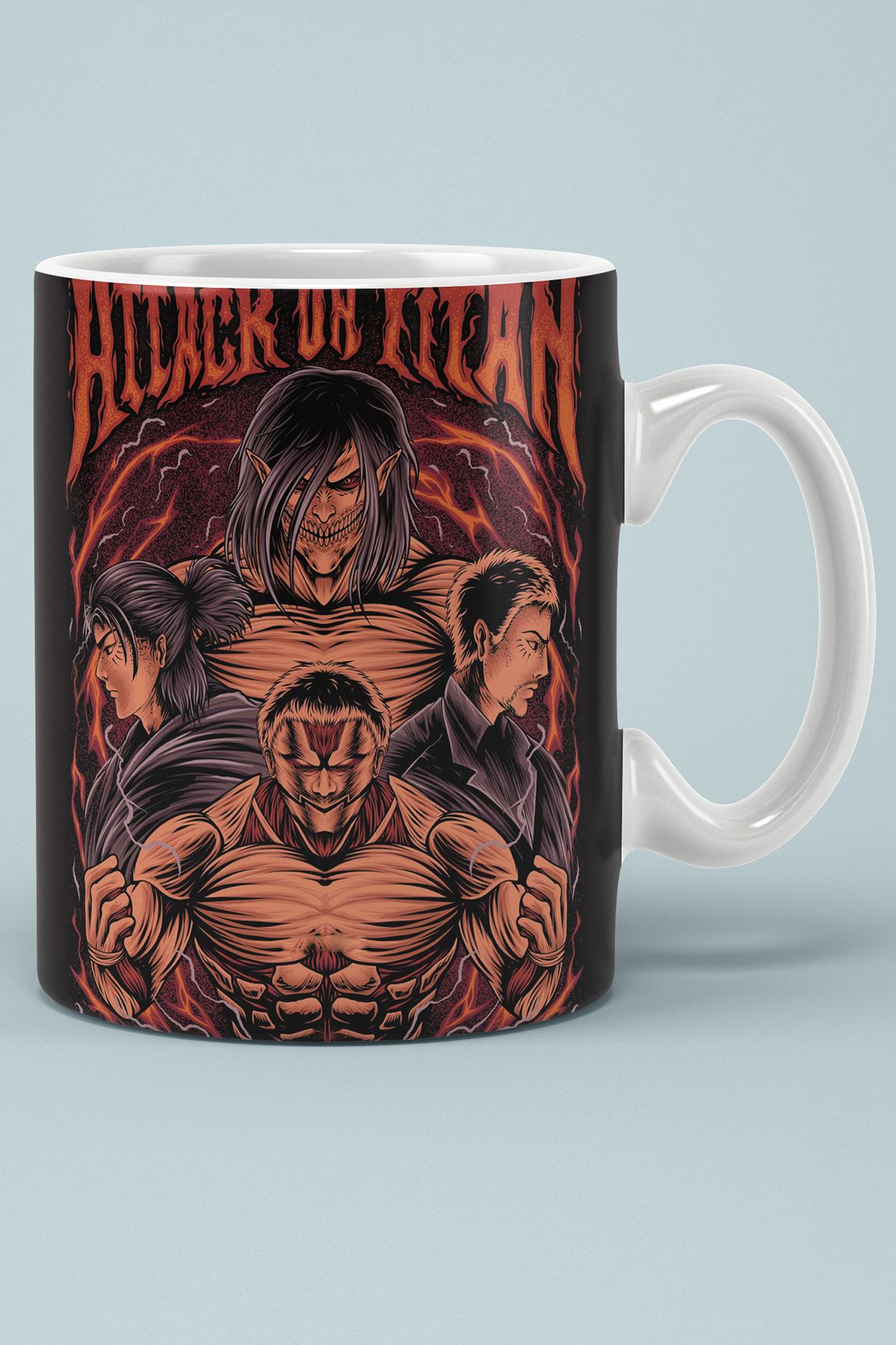 BİBANAPROMOSYON Anime Attack On Titan Baskılı Kupa Bardak