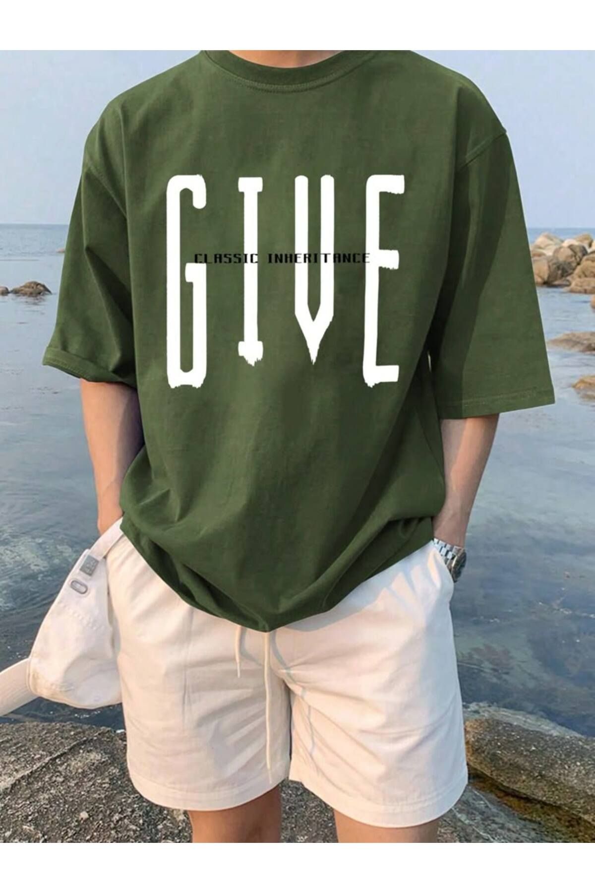 JANSO GROUP -Erkek PAMUKLU BASKLI HE FUTURE ASSISTIVE TSHIRT OVERSİZE BÜYÜK BEDEN