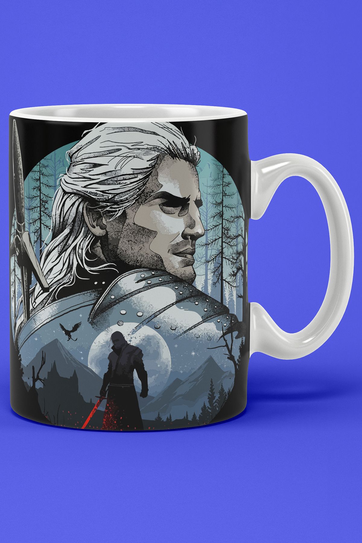 BİBANAPROMOSYON The Witcher Wild Hunt Geralt Baskılı Kupa Bardak