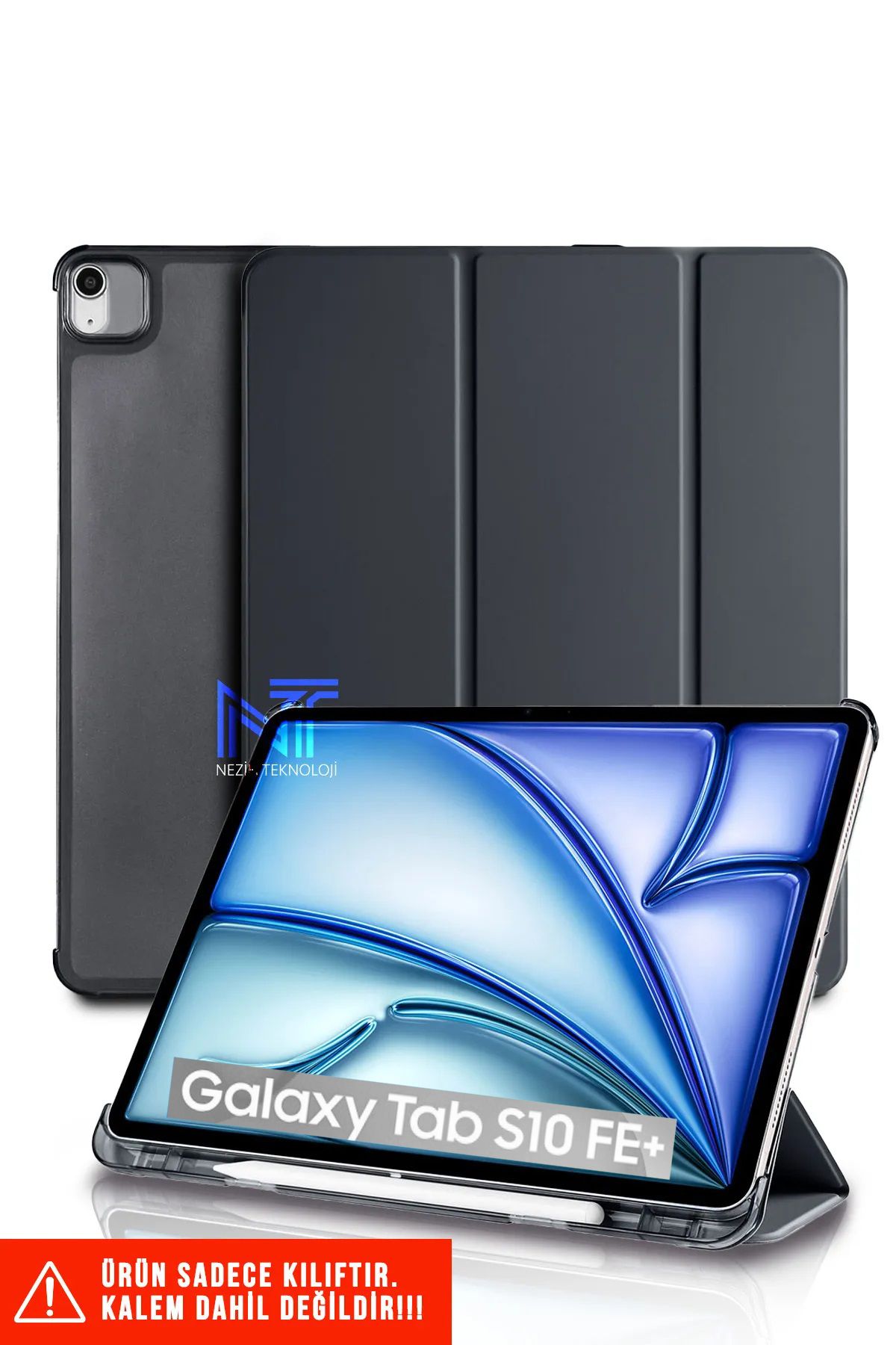 Nezih Case Samsung Galaxy Tab S10 Fe Plus 13.1 İnç Uyumlu Katlanabilir Kalem Bölmeli Standlı Akıllı Kılıf