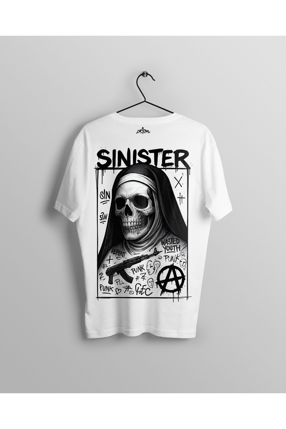 Ct Erkek Oversize Baskılı T-Shirt -Vandalizm Sinister