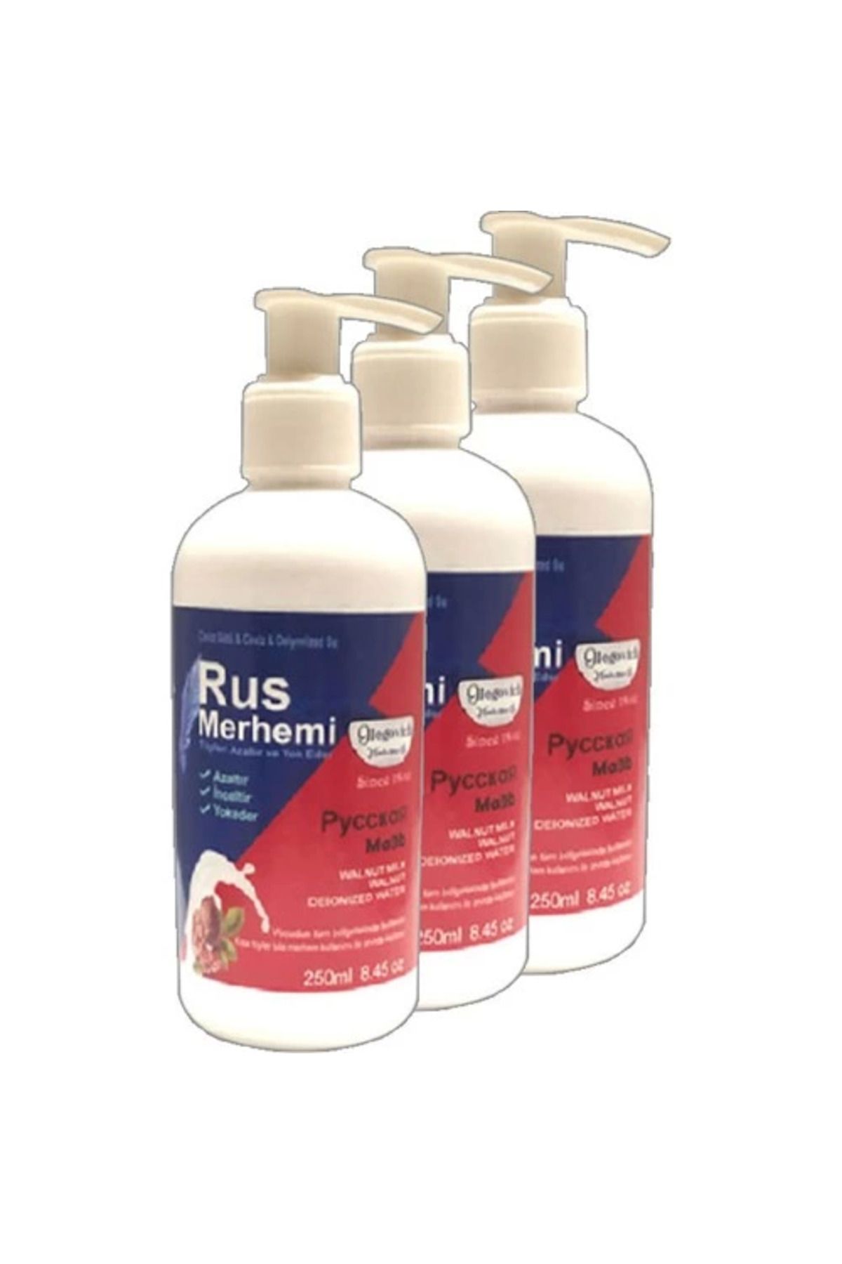Heez Tüylere Krem DOROS927000342 3 Tane 250 ml Ceviz Sütlü & Cevizli Russ Merhemi