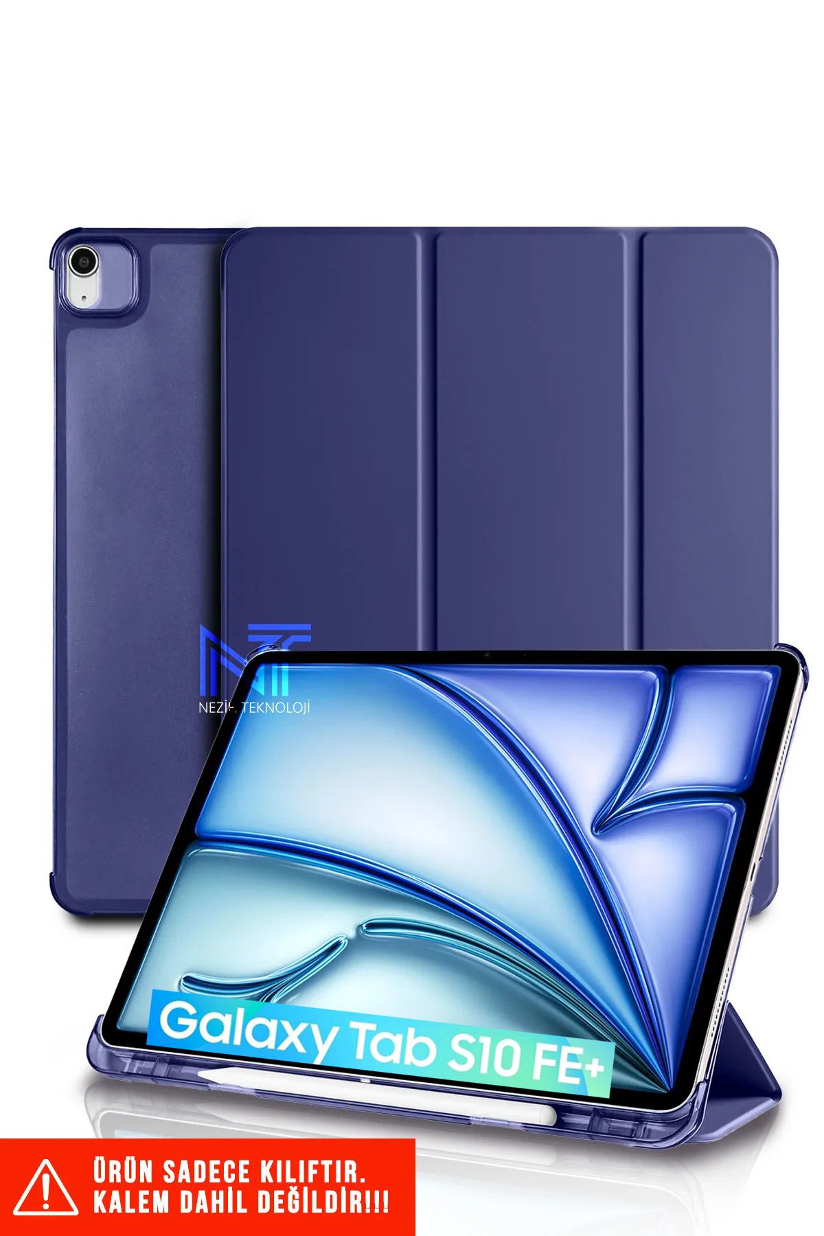 Nezih Case Samsung Galaxy Tab S10 Fe Plus 13.1 İnç Uyumlu Katlanabilir Kalem Bölmeli Standlı Akıllı Kılıf