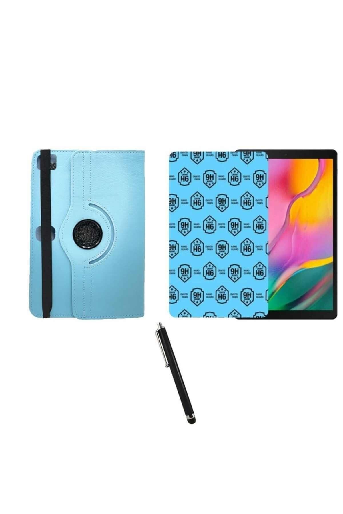 teknotrust Turkuaz 8mt uyumlu dönebilen standlı kancalı tablet kılıfı 3'lü set