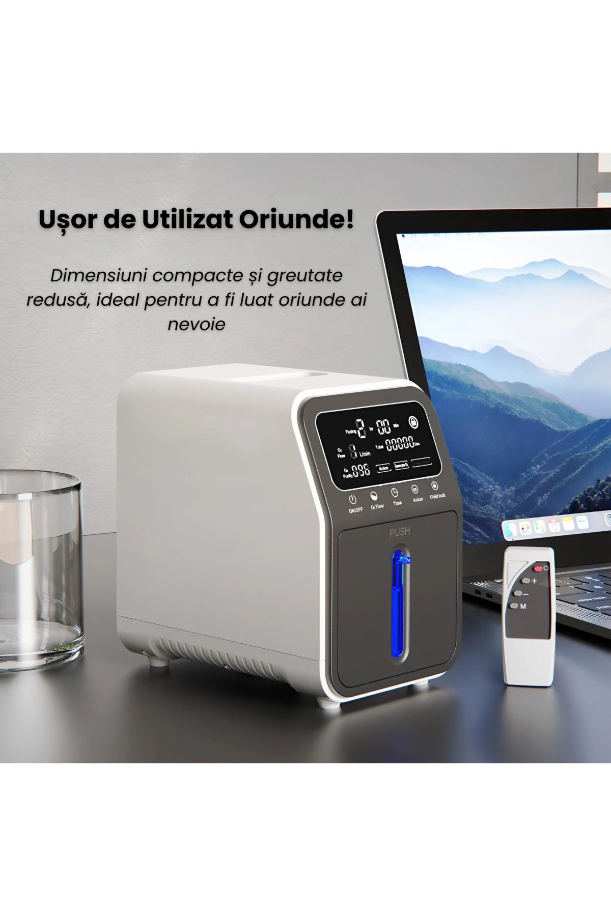D&K WONDER-Portable Oxygen Concentrator D&K AST-806, Capacity 1-9L/min, Nebulizer Function, Adjustable Concentr 2