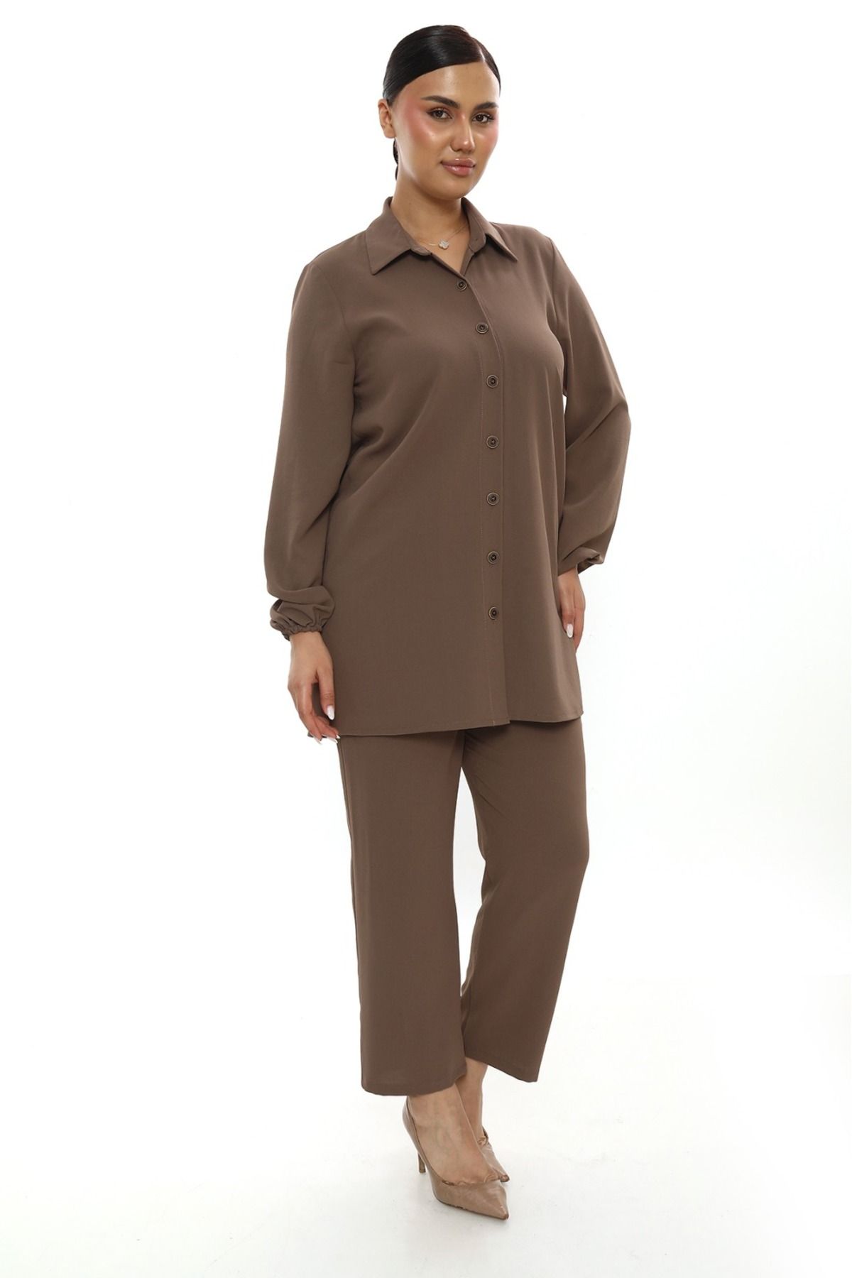 Butik Kadın ithal krep pantolonlu tunik takım