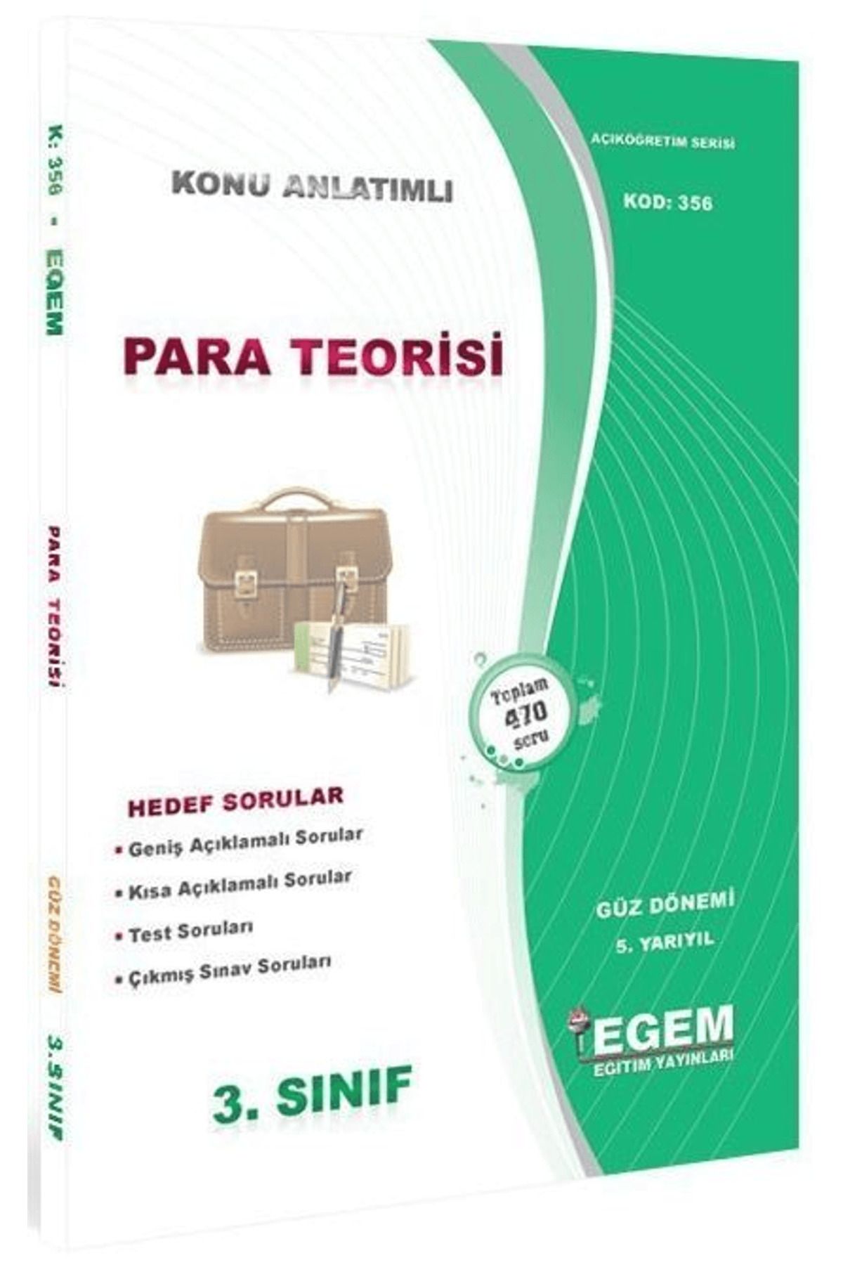 Egem Eğitim Yayınları 3. Sınıf 5. Yarıyıl Para Teorisi Hedef Sorular (Kod 356)