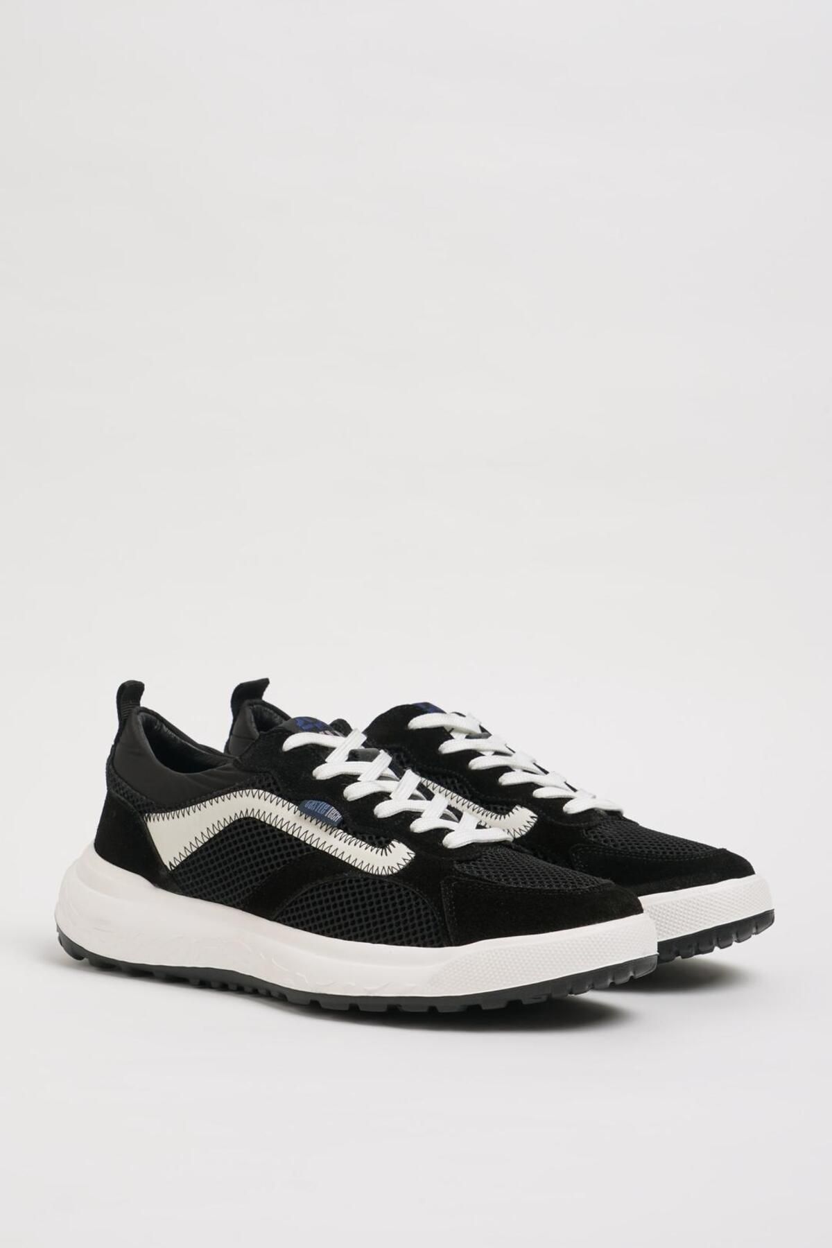 Faruk balkanas Gabriel Model Kombinasyonlu Deri İthal Taban Sneaker Ayakkabı
