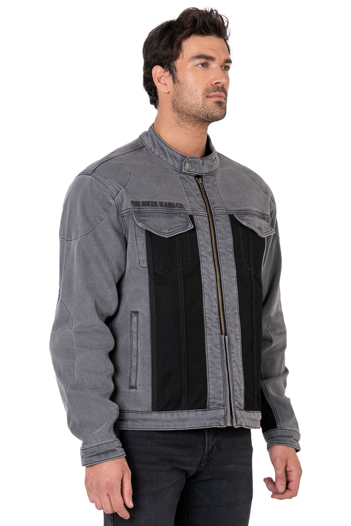 The Biker Jeans Silver Ice Korumalı File Motosiklet Kot Montu Erkek