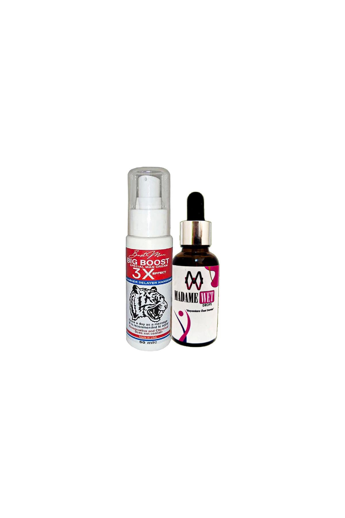 gizmurstore Hintohu Bigboost Erkeğe 3xEffect Krem 50 ml + Yanında 1 Şişe MadameWet Canlandırıcı İçecek