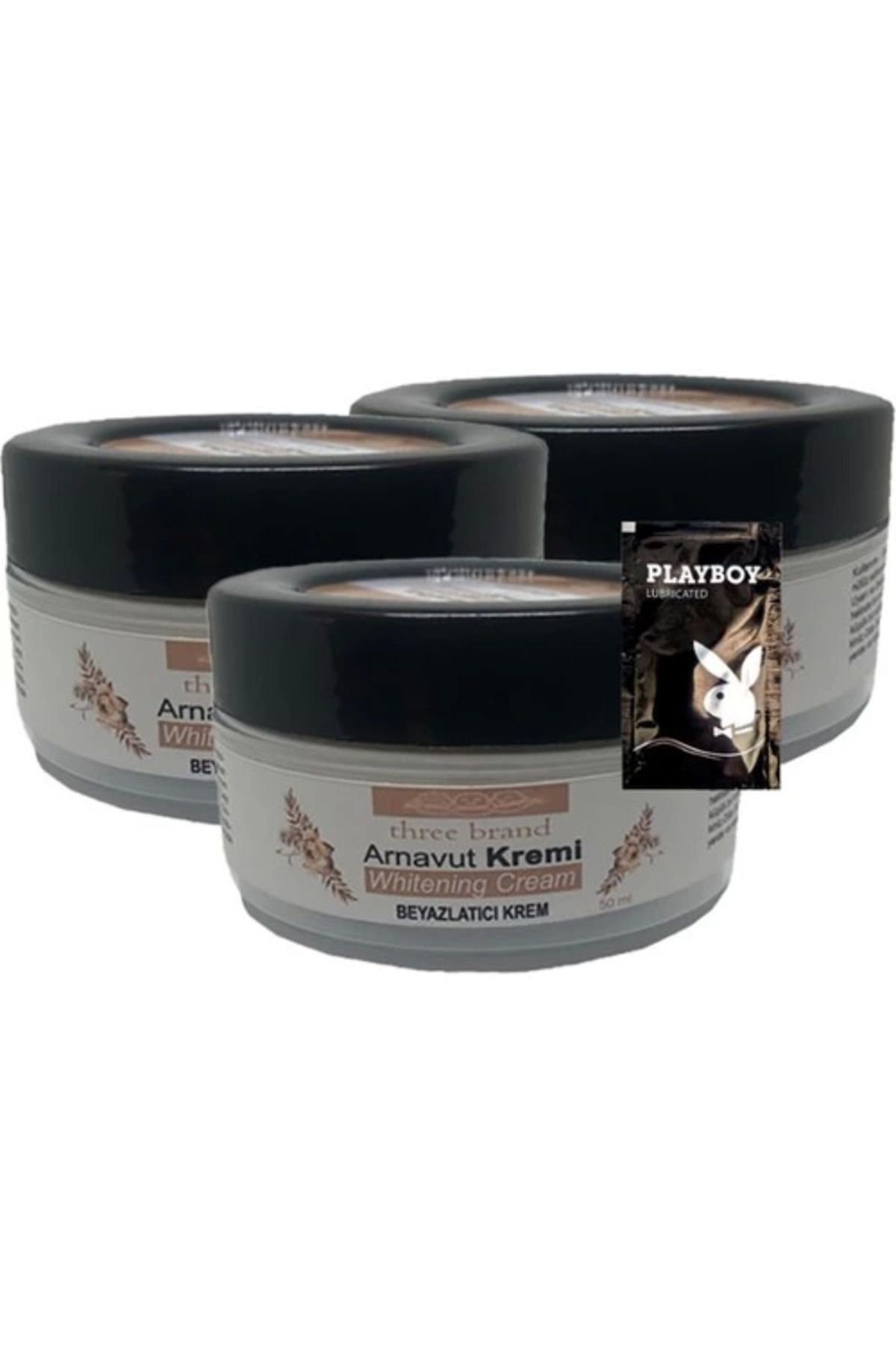 KAKTÜS JACK Three Brand Arnavut Kremi Whitening Cream 3'lü Birden Bölgesel Aklık Kremi 50 ml + 1 Hediye Jel