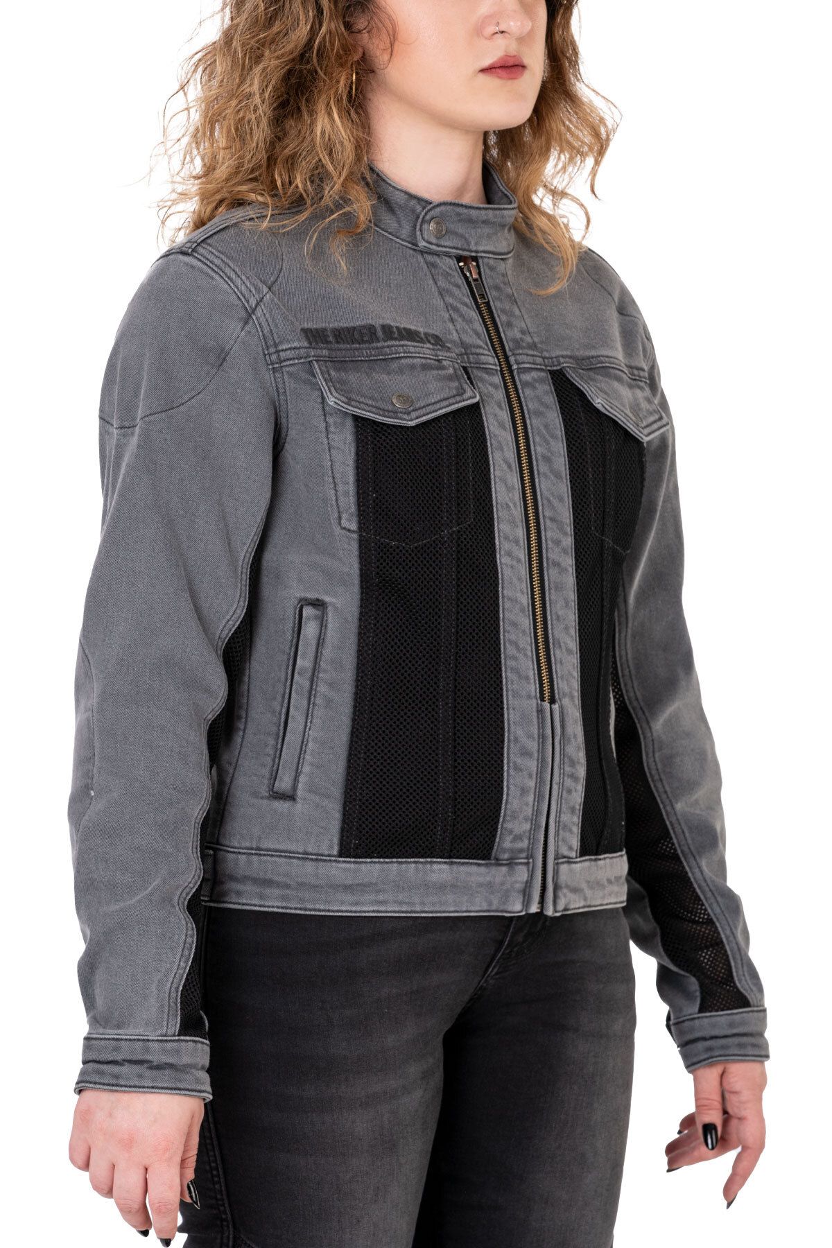 The Biker Jeans Silver Ice Korumalı File Motosiklet Kot Montu Kadın