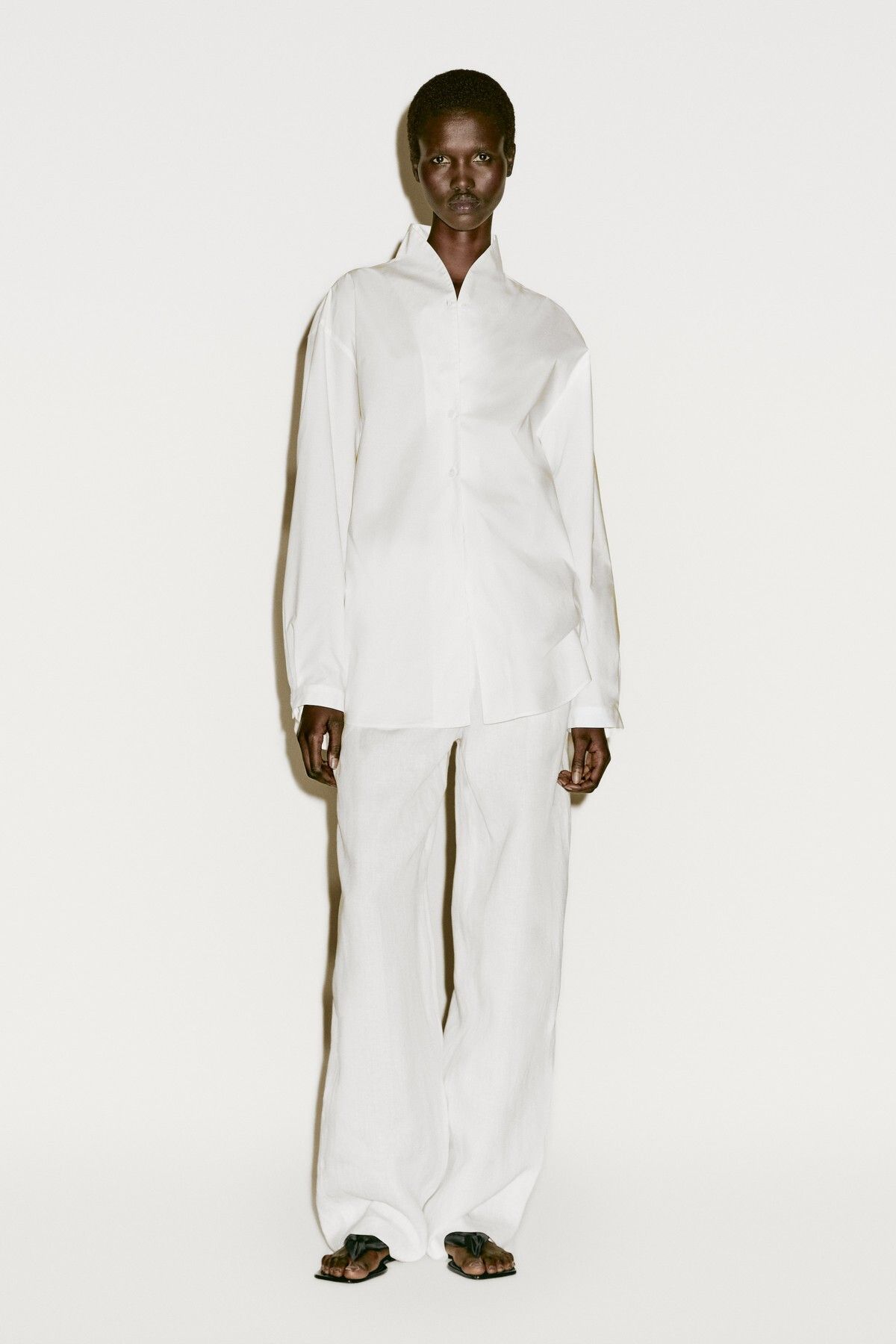 Massimo Dutti Dik yaka poplin gömlek - Limited Edition