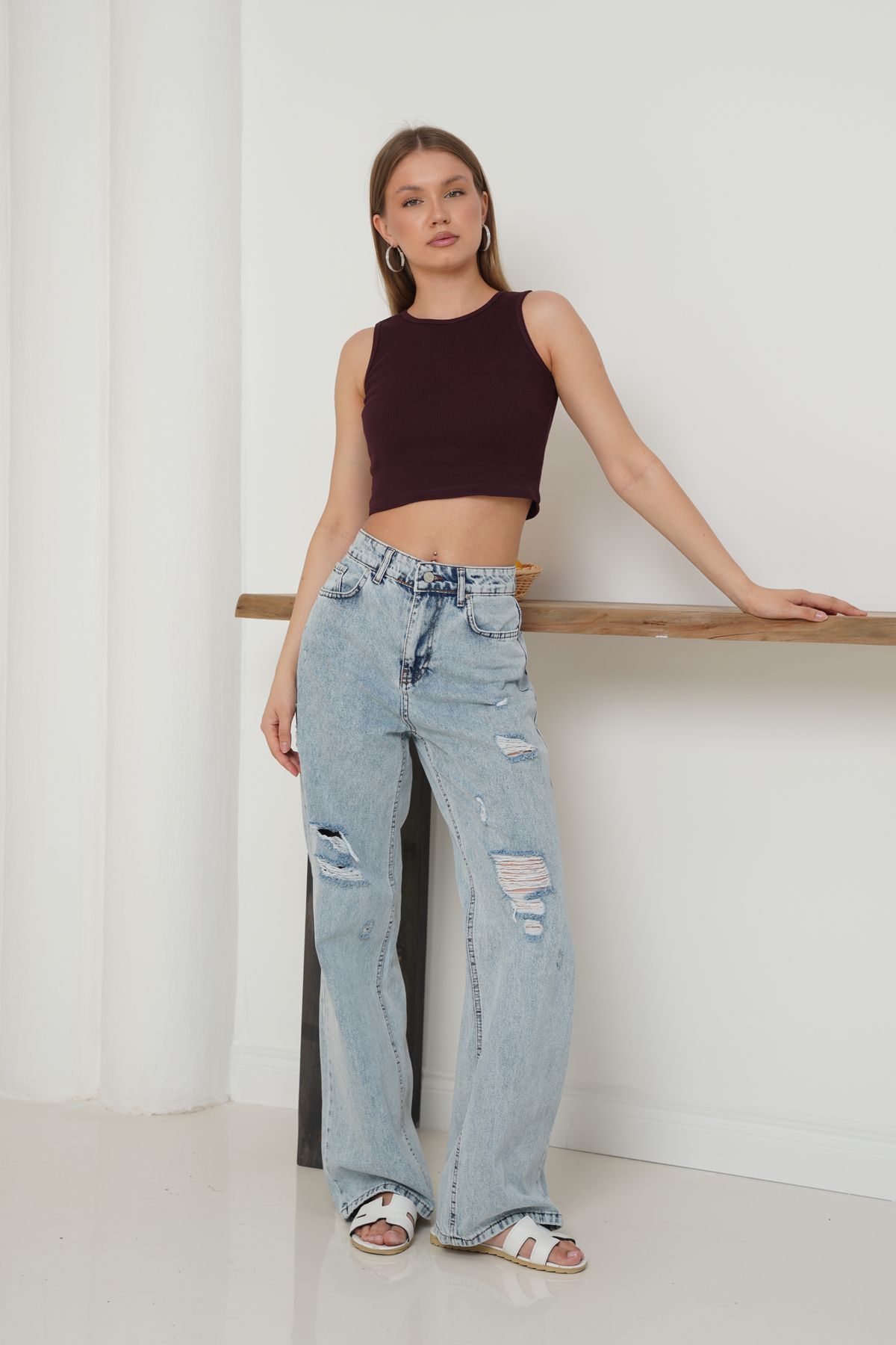 Ay Moda Collection Kalın Askılı Crop Atlet