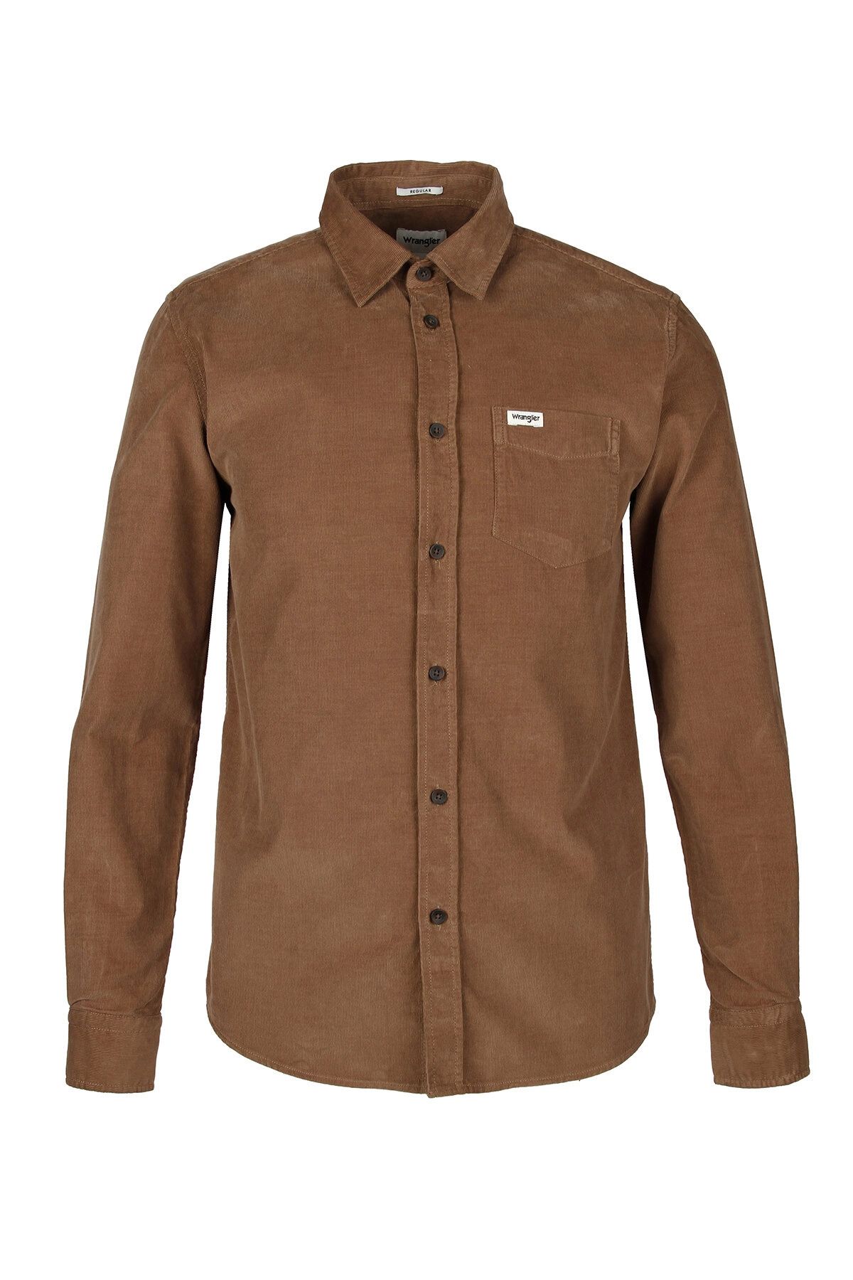 WRANGLER Erkek Regular Fit 100% Pamuk Kahverengi Gömlek - W5A14A211