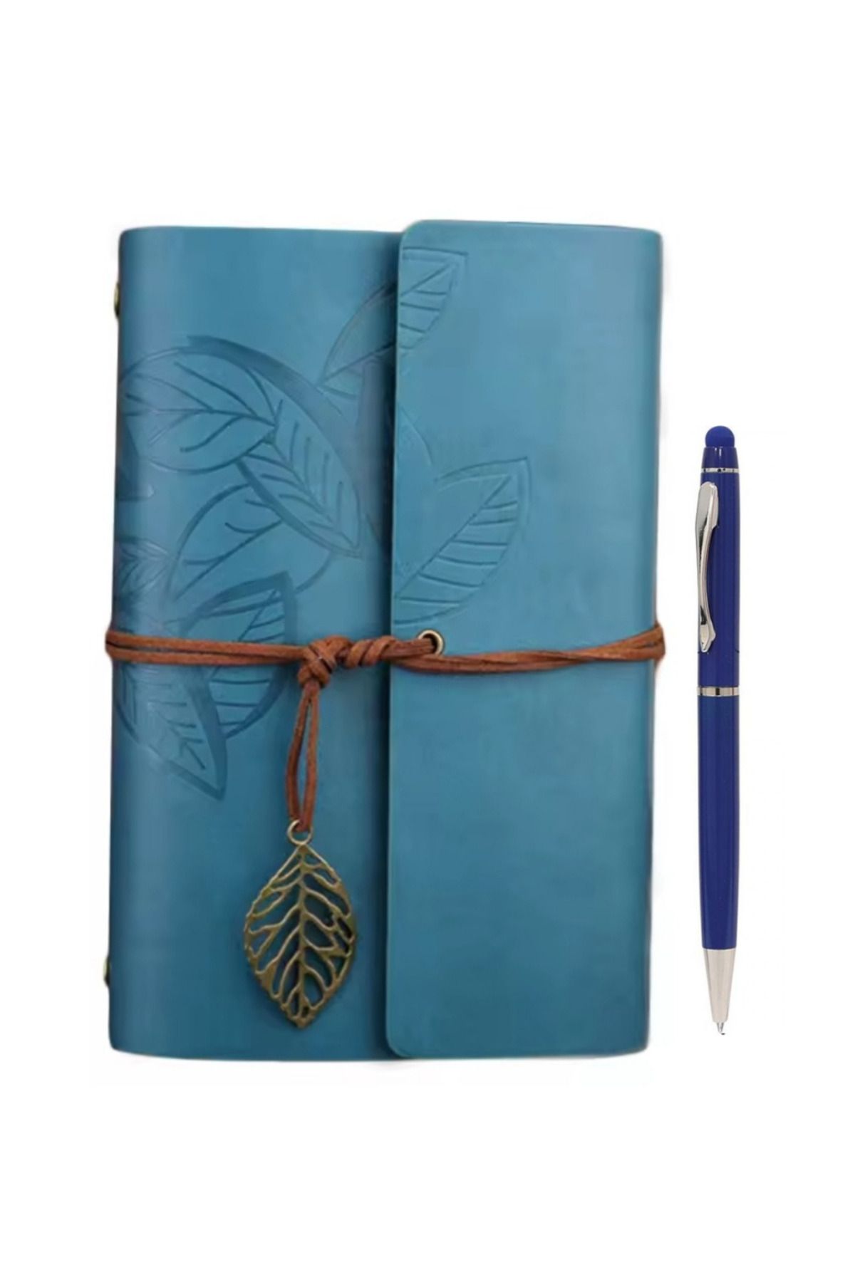 Wolawood El Yapımı Deri Kapaklı Defter ve Özel Kalem Seti Vintage Nostaljik Günlük, Ajanda Özel Gün Hediyesi