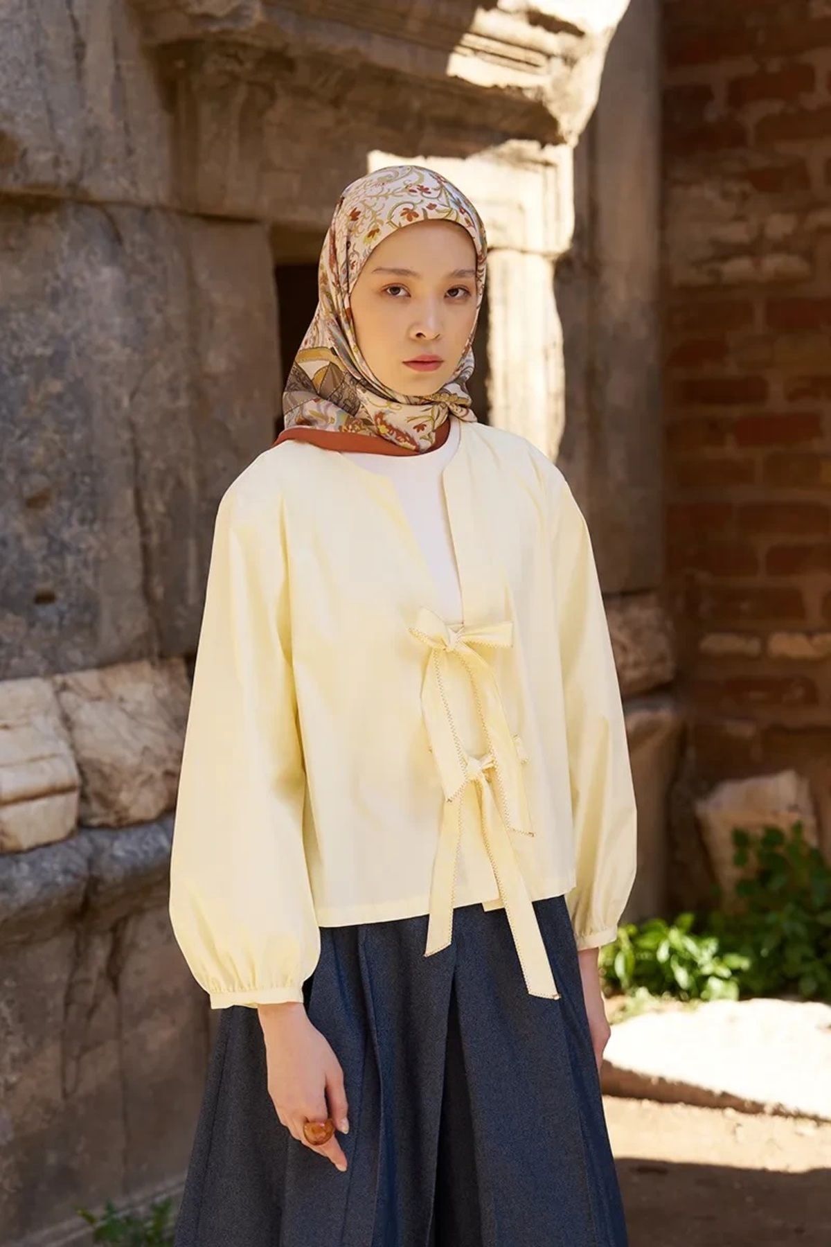 ED Scarf Turuncu ED Scarf Glaze Mistral Desen Eşarp