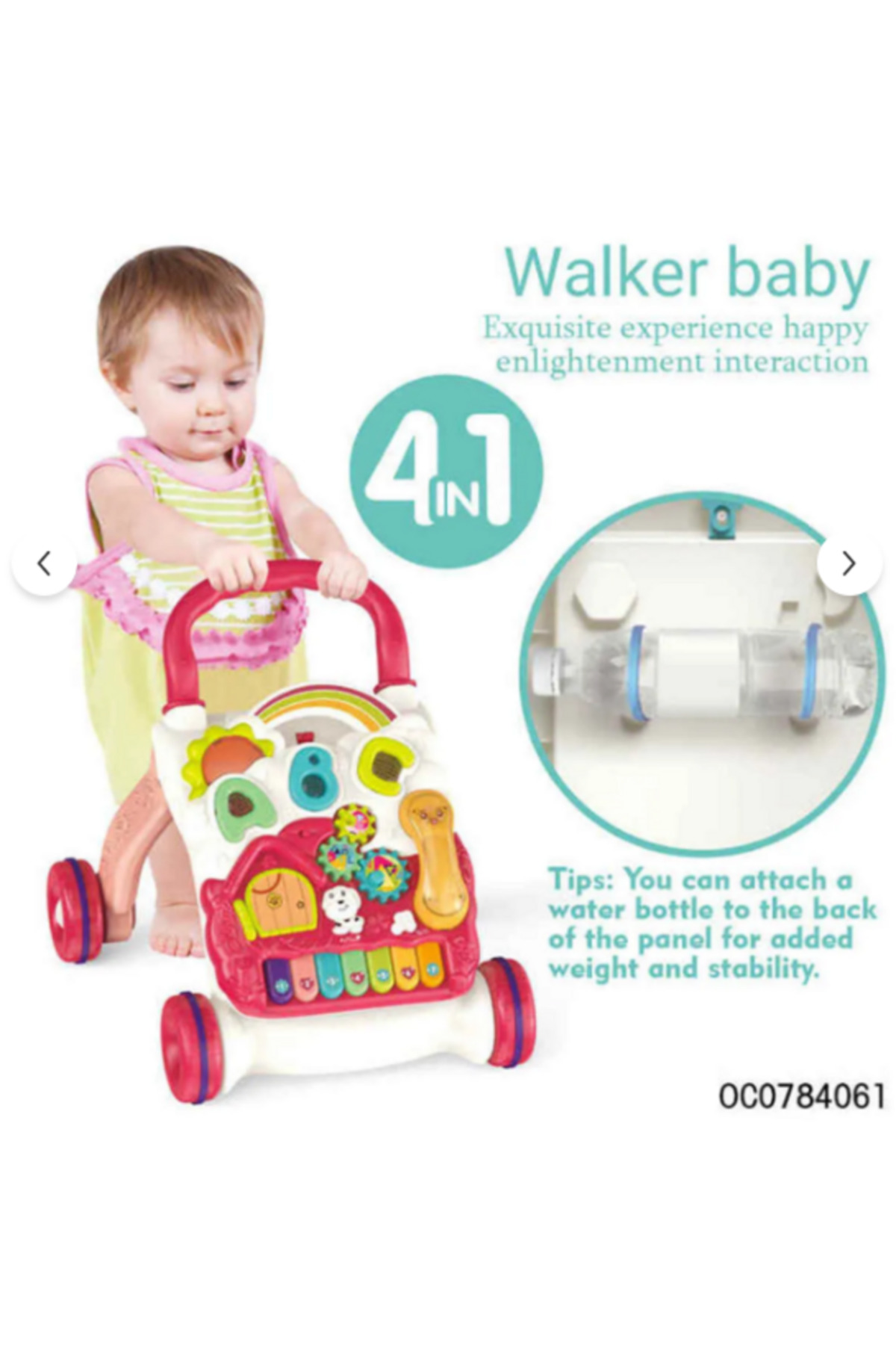 babydoor Toys Piyanolu 4in1 Bebek Yürüteci Eğitici Aktivite Oyun Masası Yürüteç fotoğrafı 4 (önizleme)