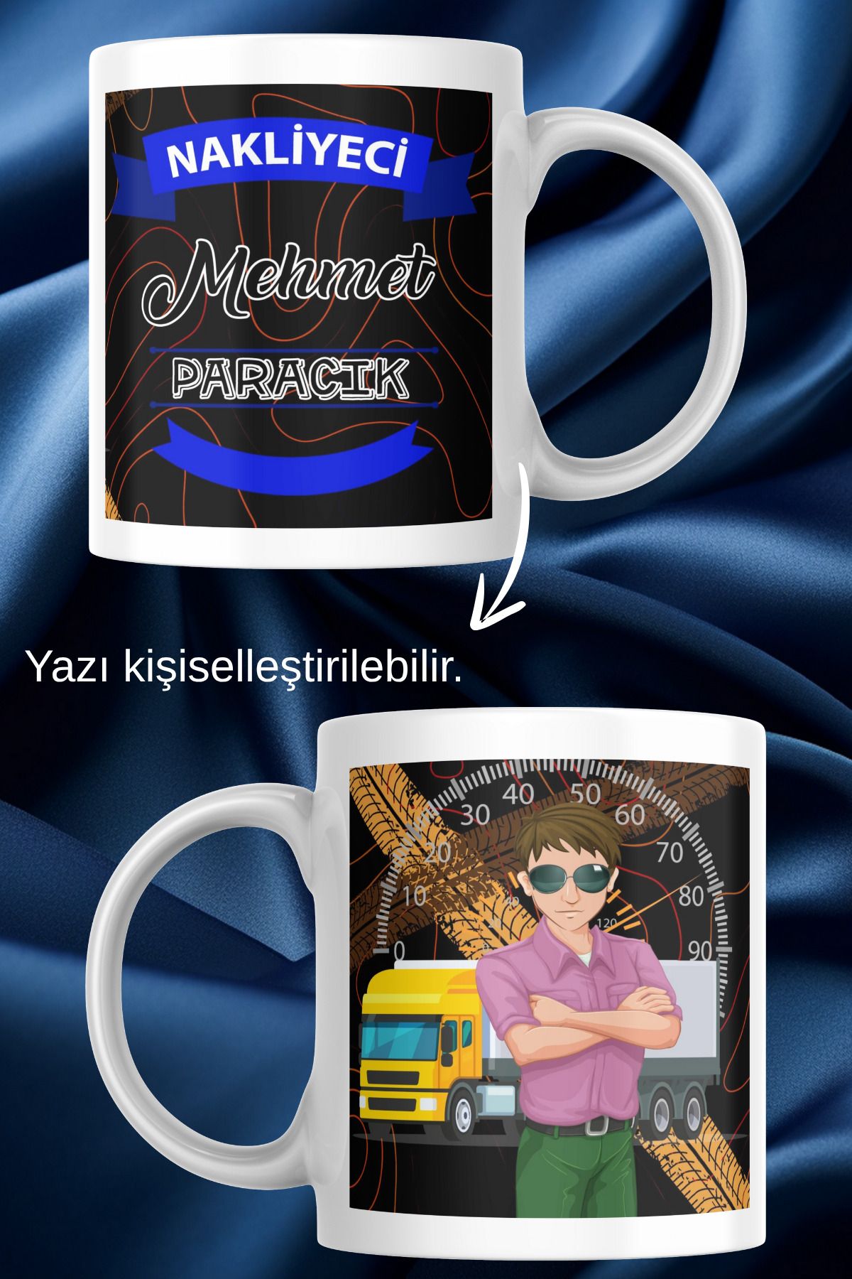zerhome Nakliyeci Temalı Beyaz Porselen Kupa Bardak