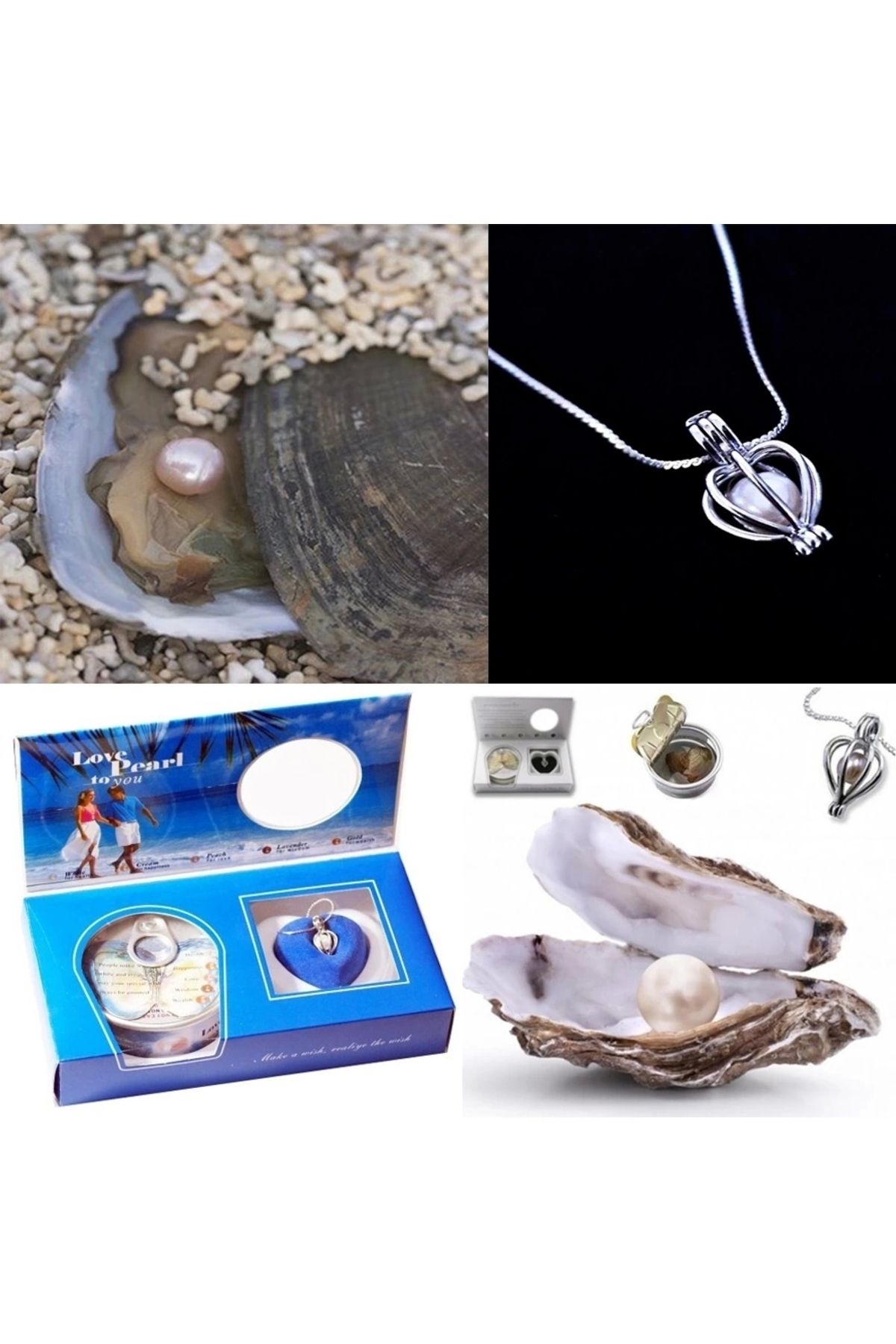 shop İstiridye İçinde İnci Kolye Seti