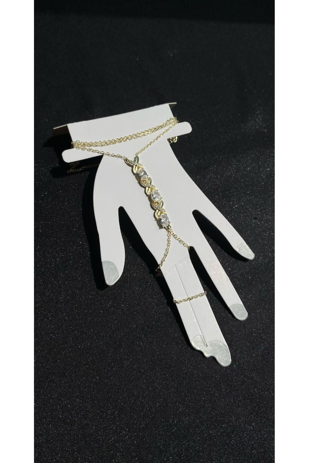 NOLYA MODA Zirkon Taşlı Gold Şahmeran