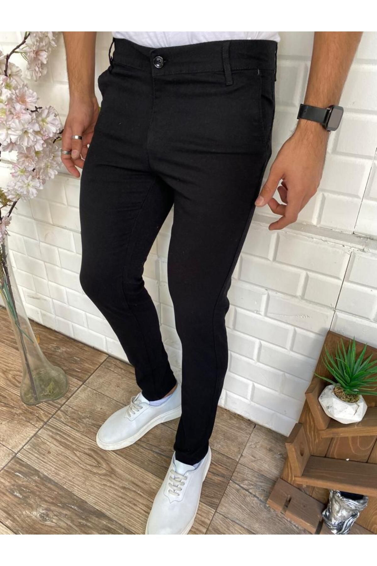BELGELİ Erkek Slim Fit Likralı Armürlü Kumaş Pantolon