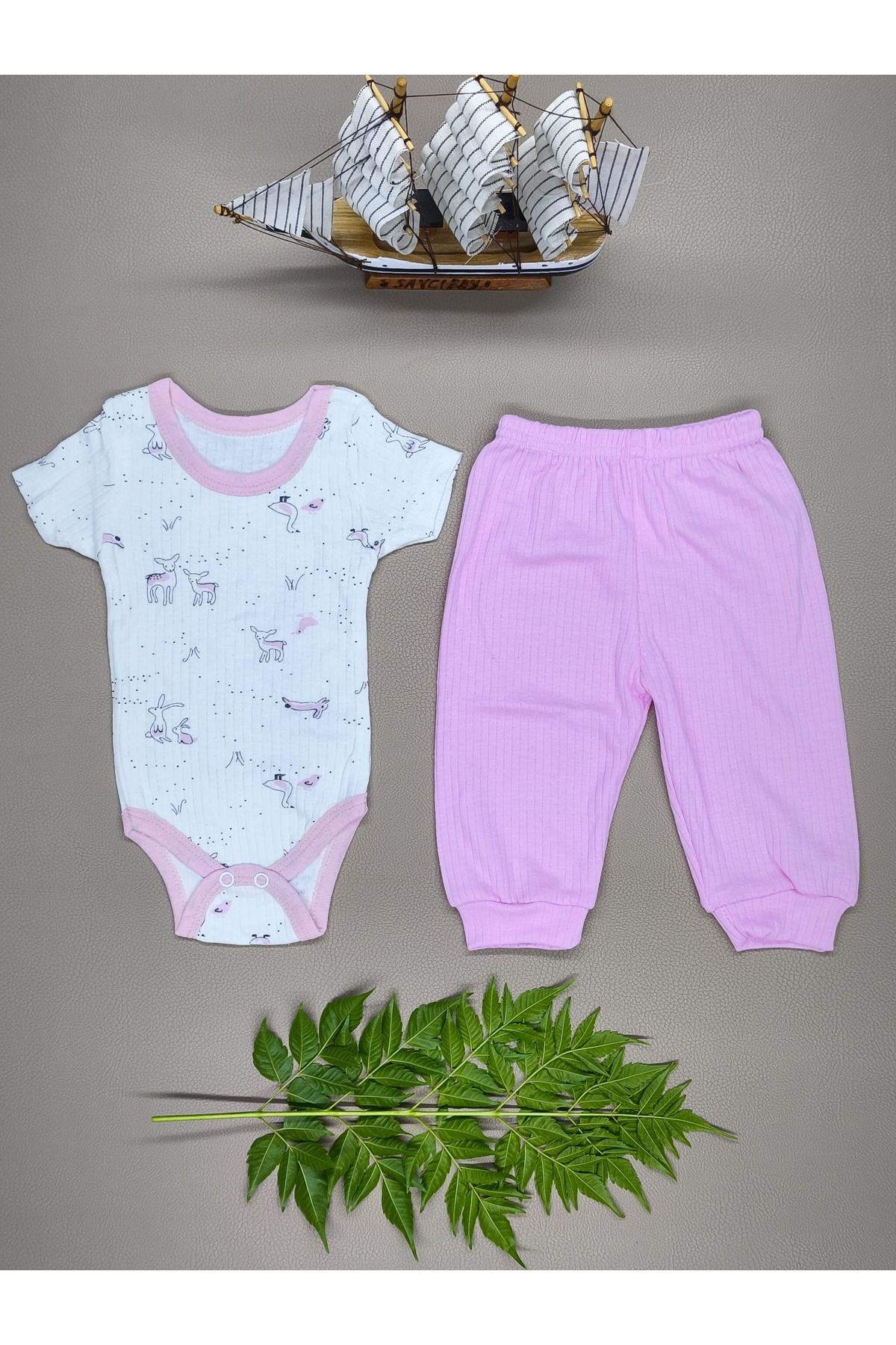 vieso BEBEK ÇITÇITLI BODY VE ALT PİJAMA TAKIM